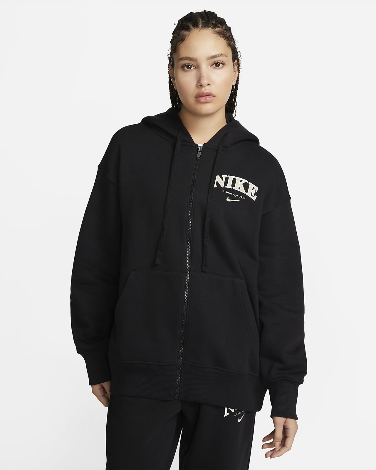 Felpa Oversize Con Cappuccio E Zip A Tutta Lunghezza Nike Sportswear