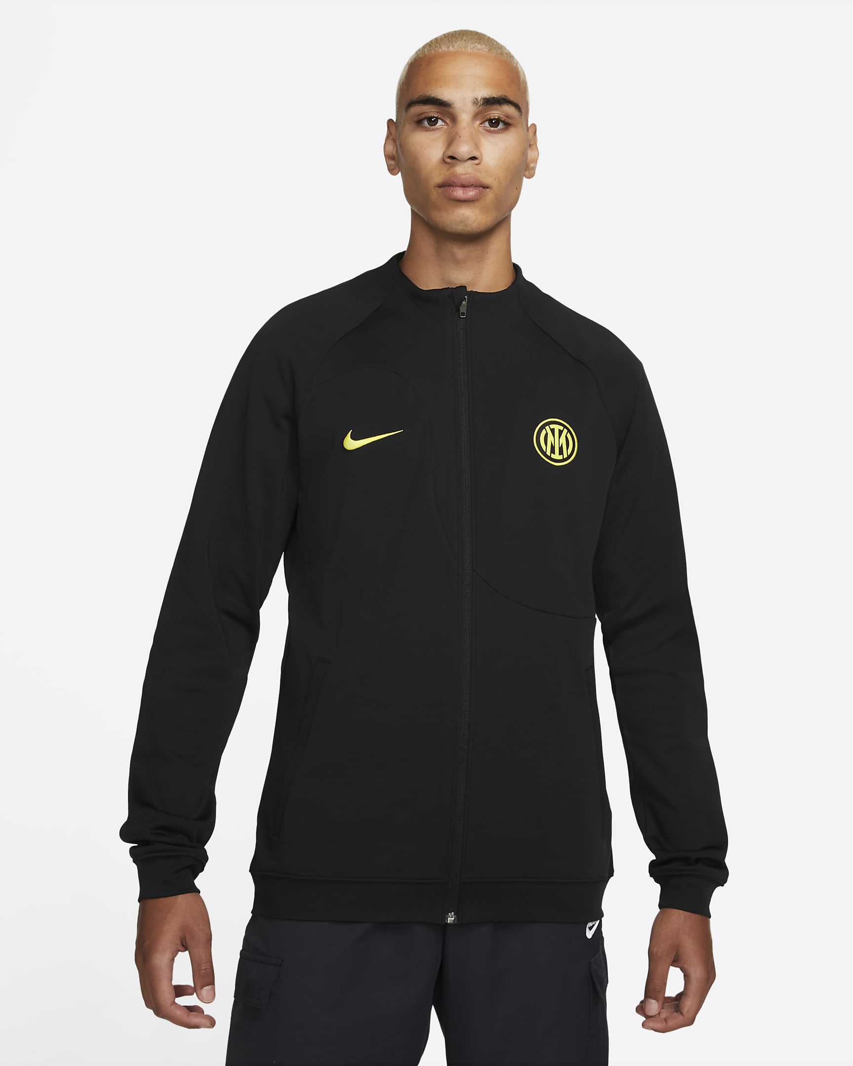 Veste De Football En Maille Zip Inter Milan Academy Pro Pour Homme