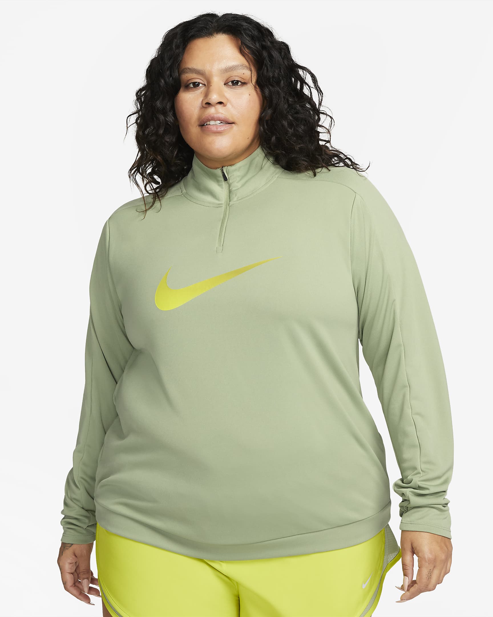 Nike Dri Fit Swoosh Women S Zip Long Sleeve Running Mid Layer Plus