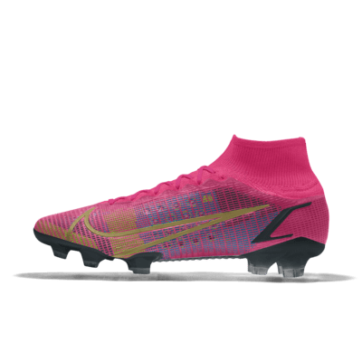 Футбольные бутсы с индивидуальным дизайном Nike Mercurial Superfly 8 Elite By You - Розовый