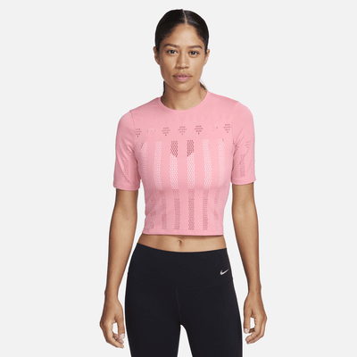 Top Cropped De Manga Corta Para Mujer Nike Yoga Dri FIT ADV Luxe Nike