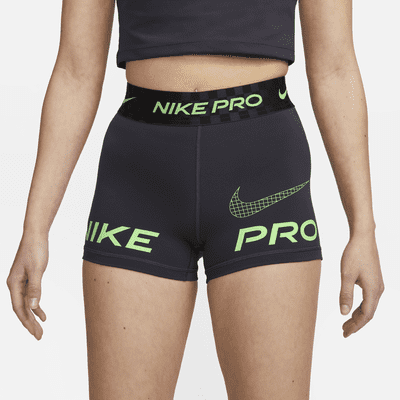 Nike Pro Dri FIT Women S Mid Rise 8cm Approx Graphic Training Shorts