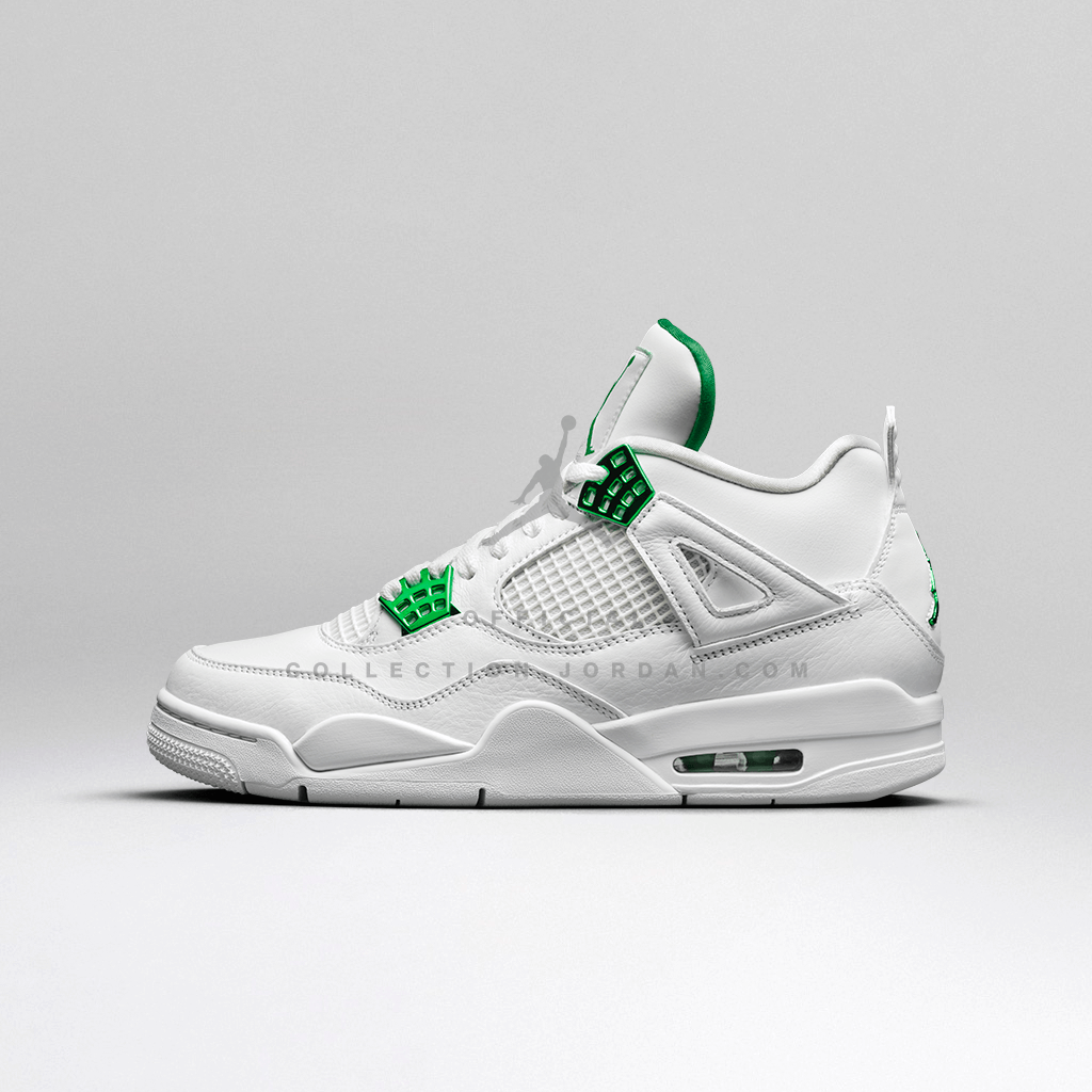 men's jordan 4 green and white