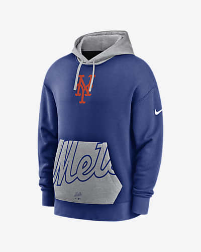 Men's New York Mets Nike Orange Team Lettering Club Pullover Hoodie