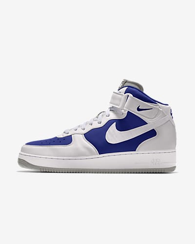 Nike Air Force 1 Sneakers With Swoosh And Gum Sole in Blue for Men