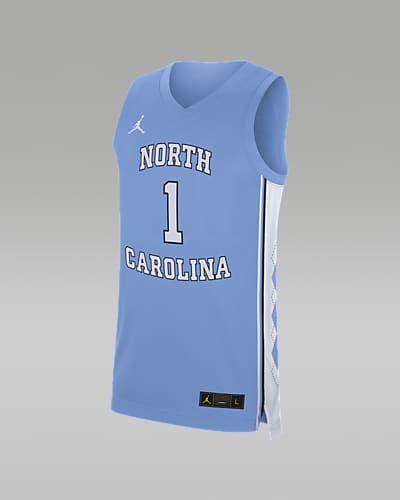 Jordan Men's North Carolina Tar Heels #1 Limited Retro Basketball White Jersey, Small, Blue