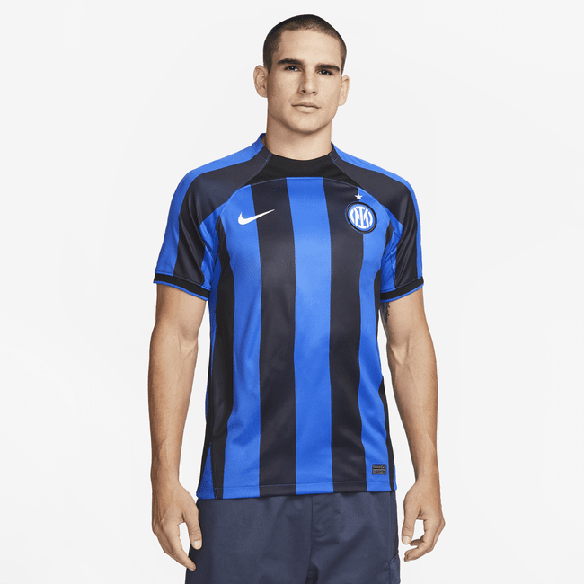 inter milan 2022/23 stadium home nike dri-fit-fodboldtrøje til mænd - blå
