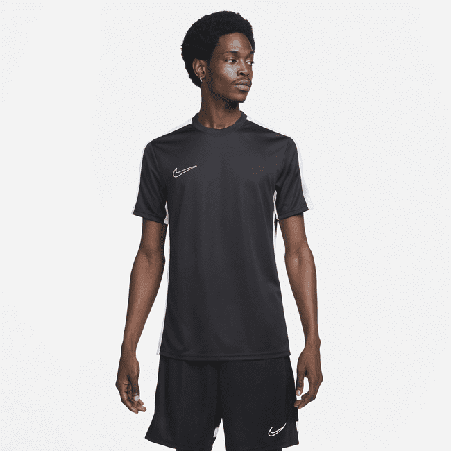 kortærmet nike academy dri-fit-fodboldtrøje til mænd - sort