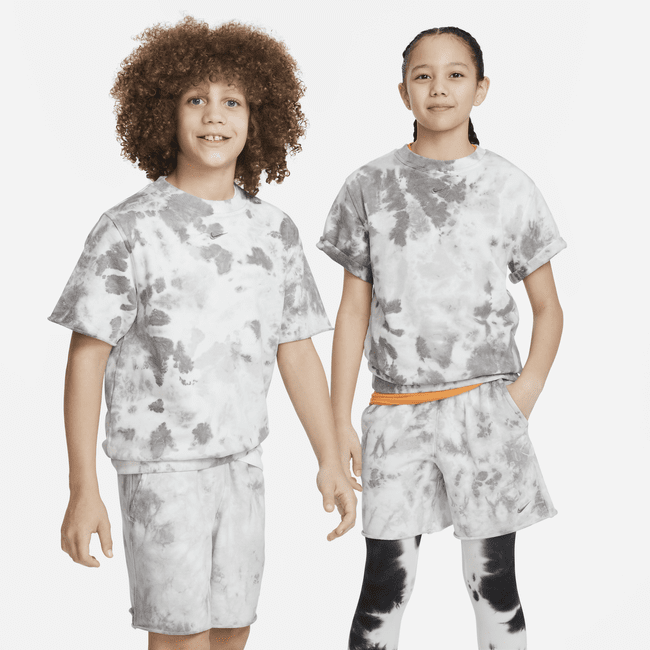 Kortærmet Nike Sportswear Club Fleece-Sweatshirt I French Terry Til Større Børn - Grå