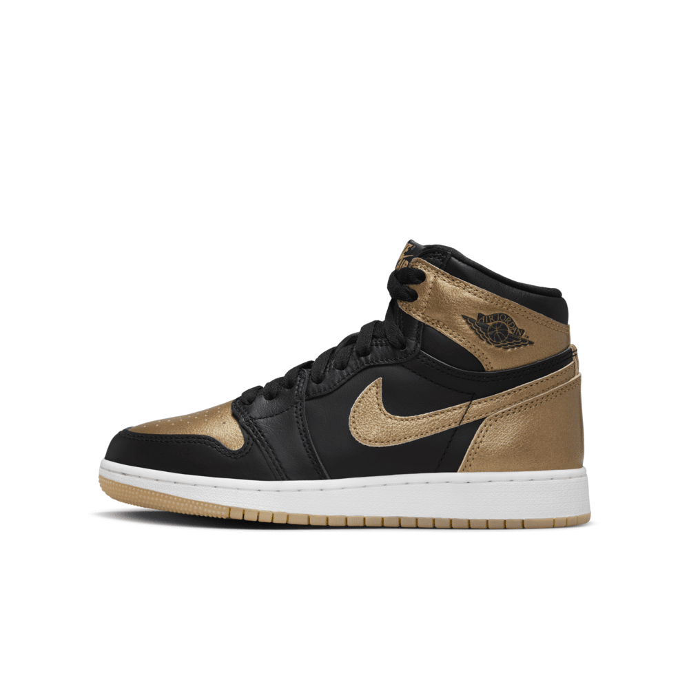 Air Jordan 1 High OG 'Black and Gold' Older Kids' Shoes