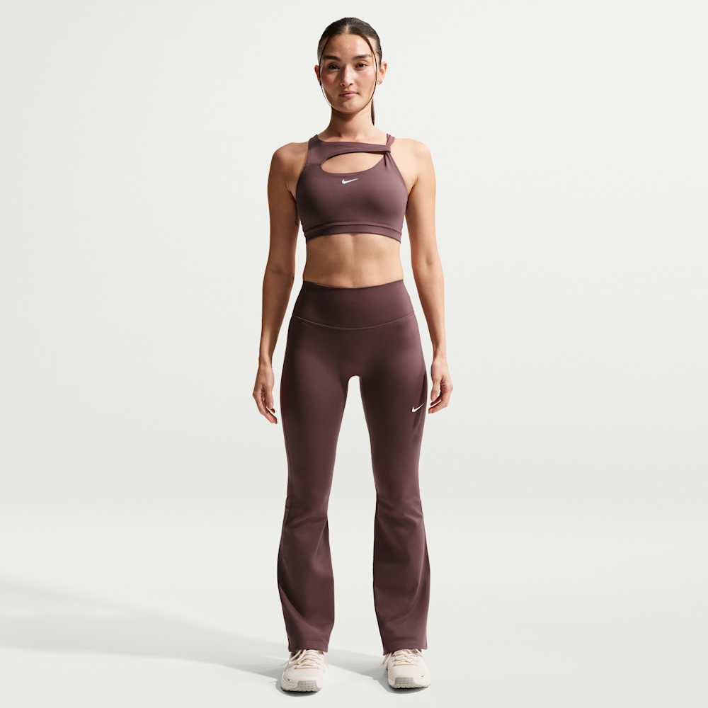 Nike One Women's High-waisted Flared Leggings In Burgundy