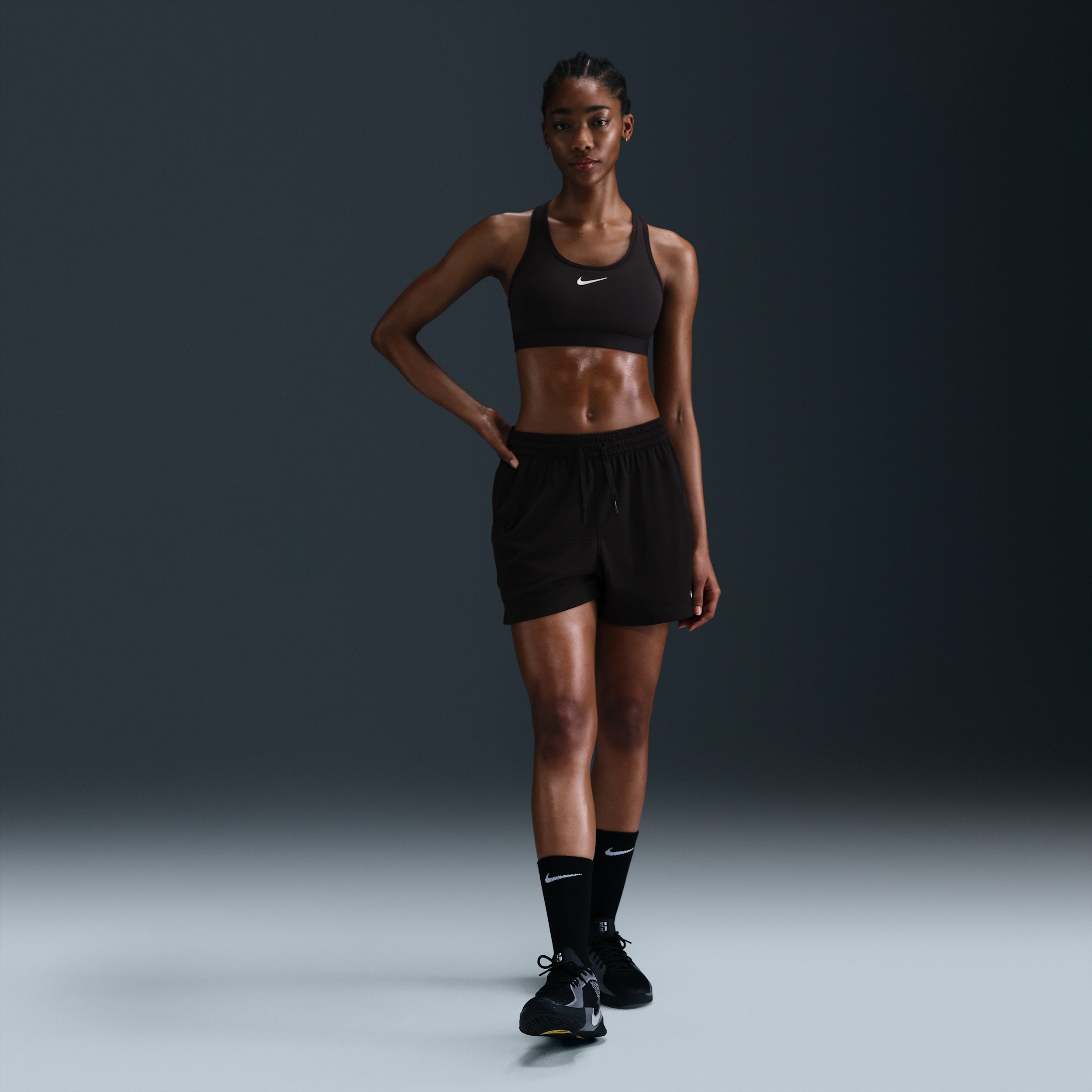 Nike Women's Essential Dri-fit Mesh Basketball Shorts In Black