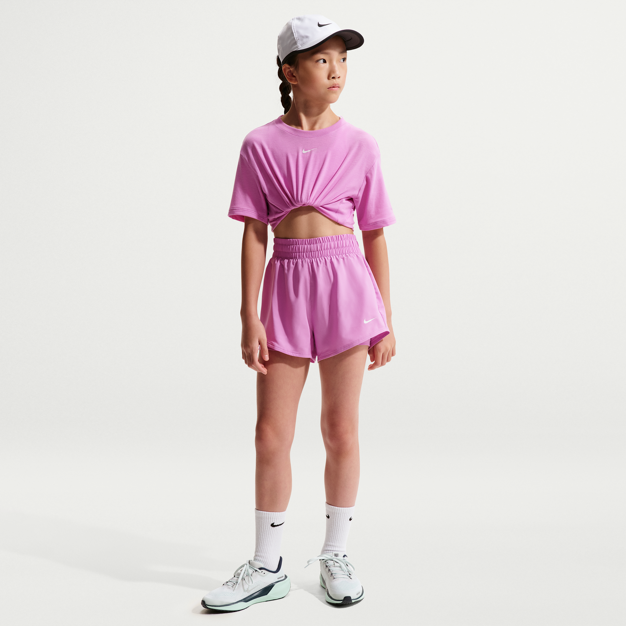 Nike Women's One Girls' Dri-FIT 3" 2-in-1 Shorts in Purple | HF8237-503