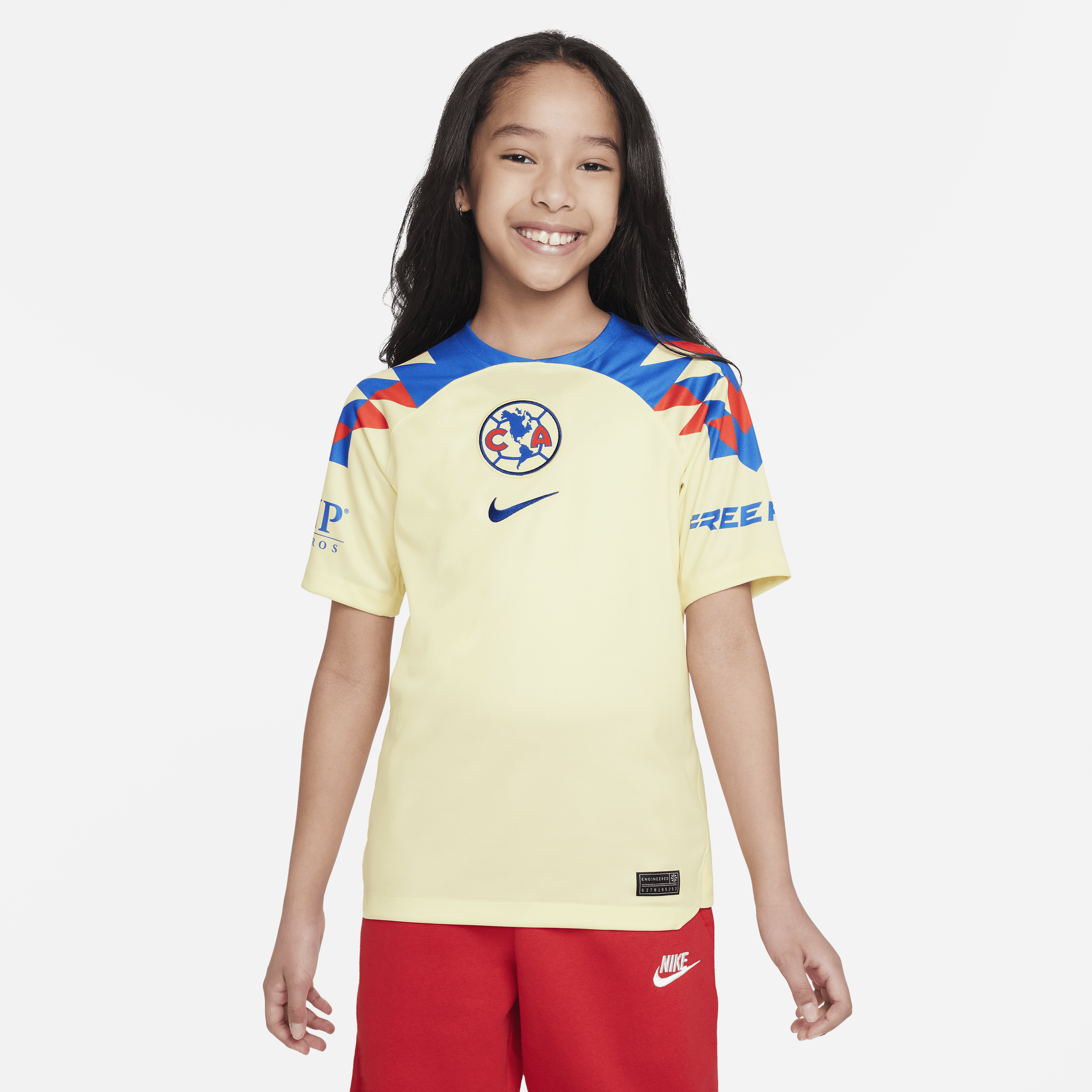 Nike Club Amã©rica 2023/24 Stadium Home Big Kids'  Dri-fit Soccer Jersey In Yellow