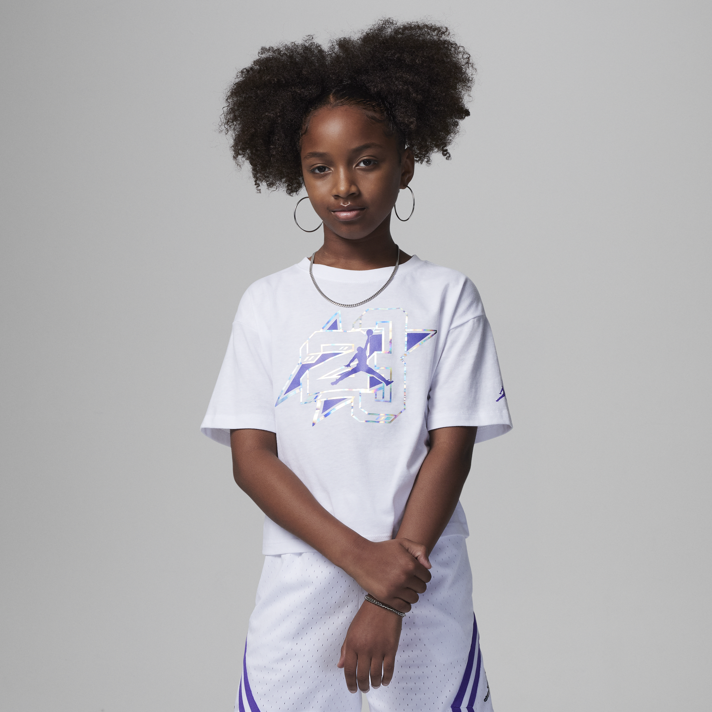 Jordan Jumpman Shine Tee Big Kids T-shirt In White