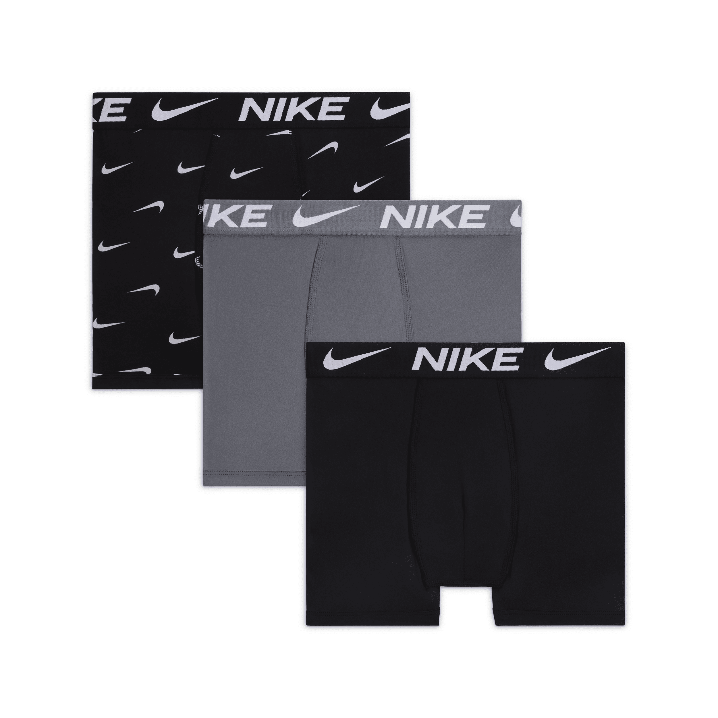 Nike Dri-fit Essentials Big Kids' Printed Boxer Briefs (3-pack) In Multicolor