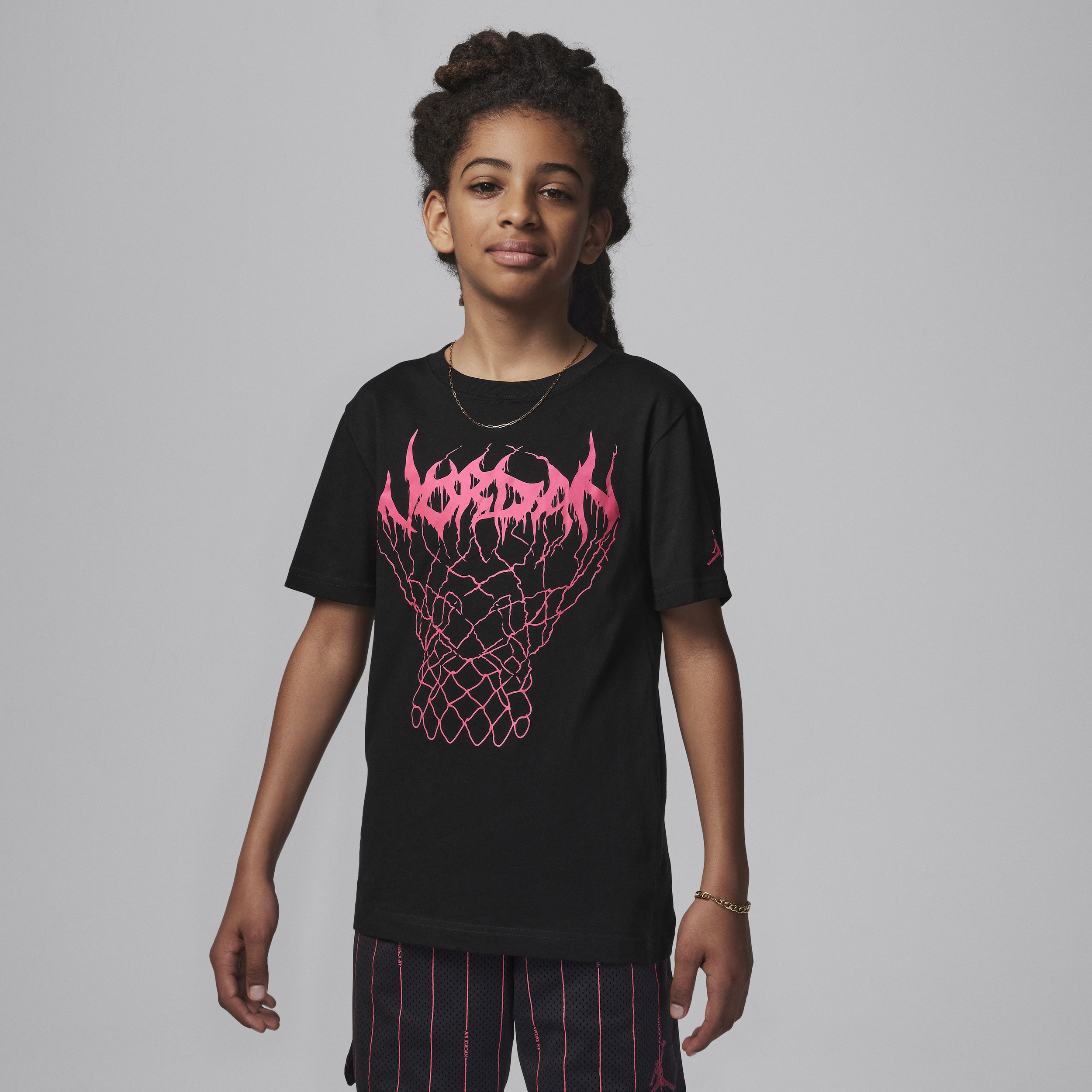 Shop Jordan Dri-fit Mj Sport Big Kids' Graphic T-shirt In Black