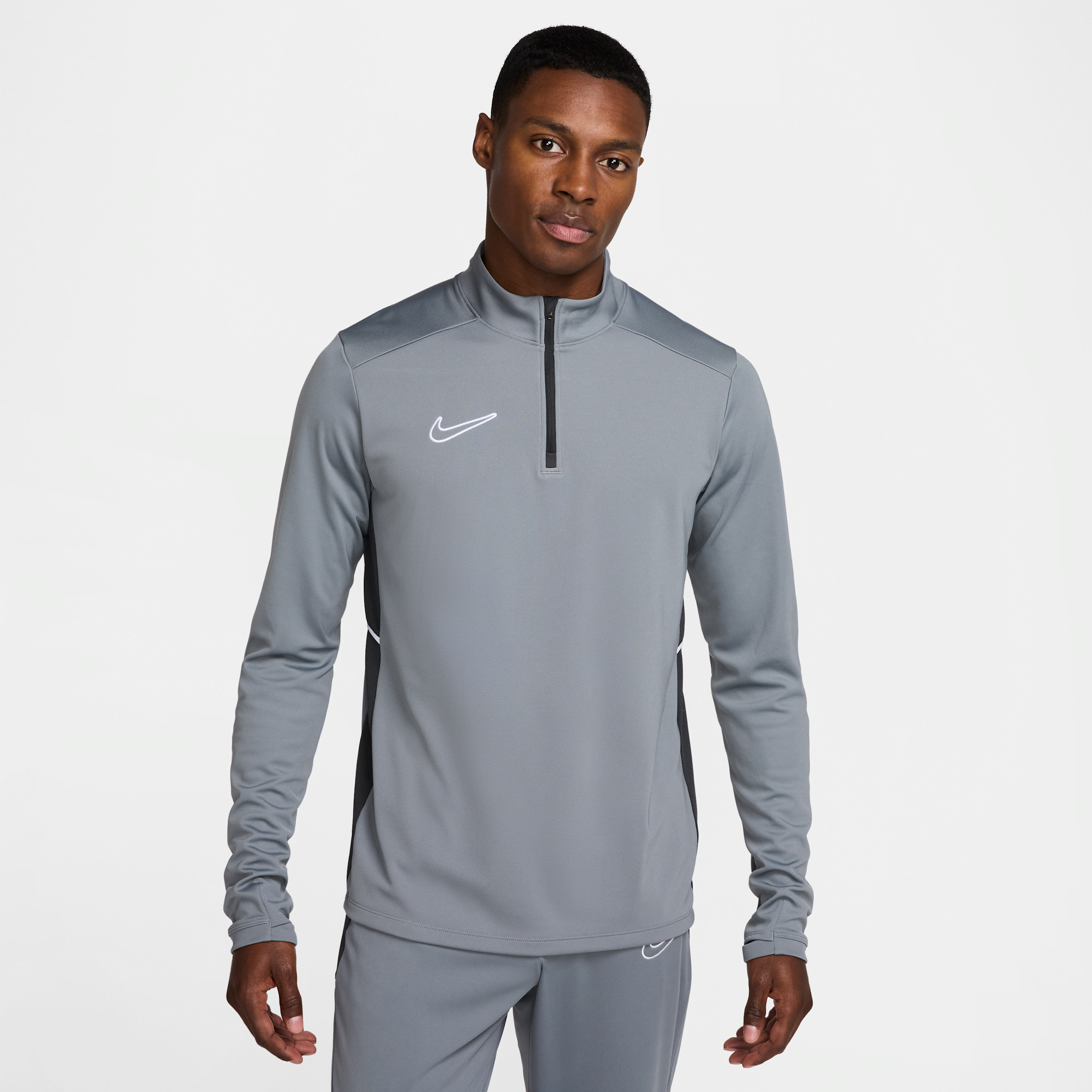 Nike Men's Academy Dri-fit Soccer Drill Top In Gray