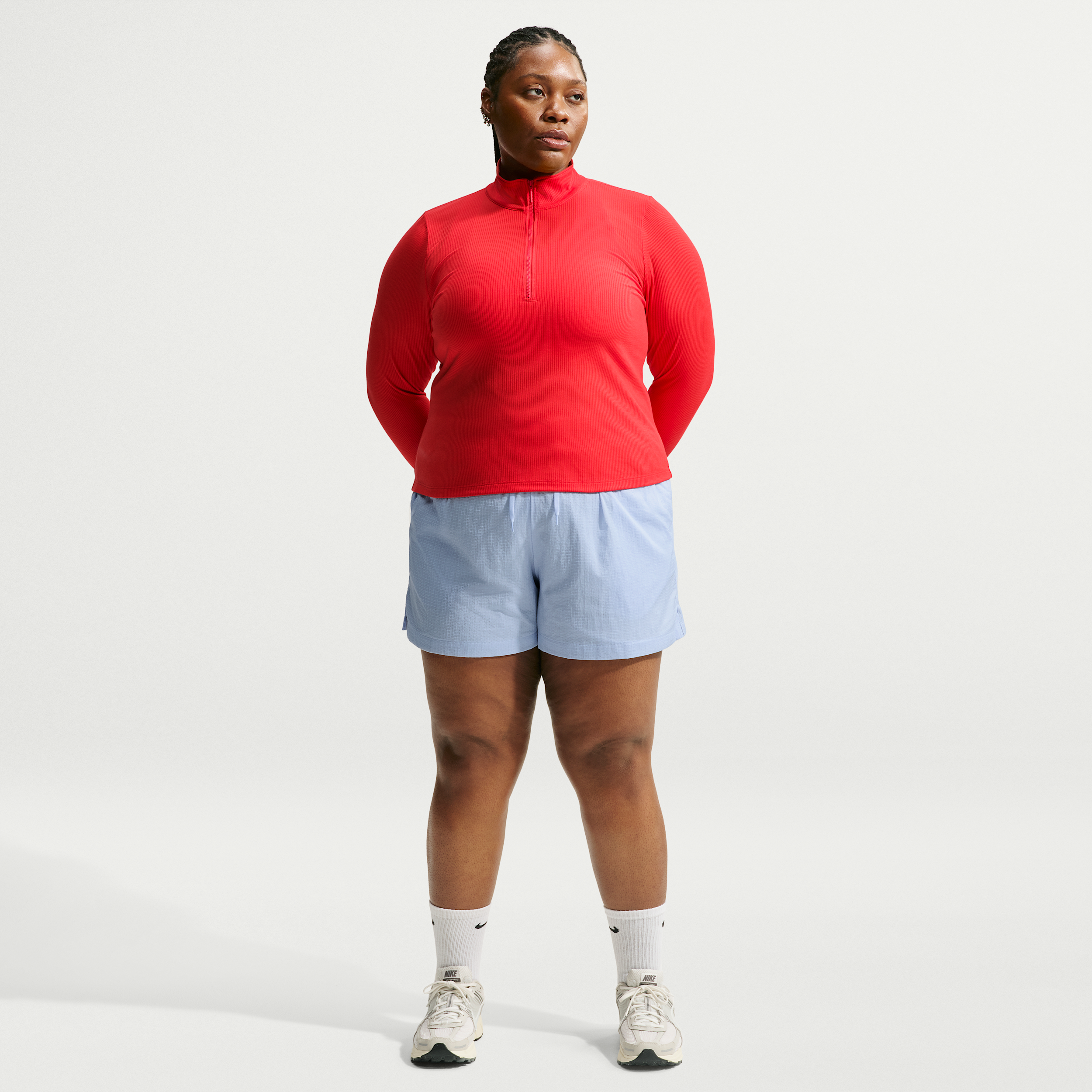 Women's Nike Sportswear Loose High-Waisted Lightweight Ripstop Shorts (Plus Size) in Blue | IO6232-407