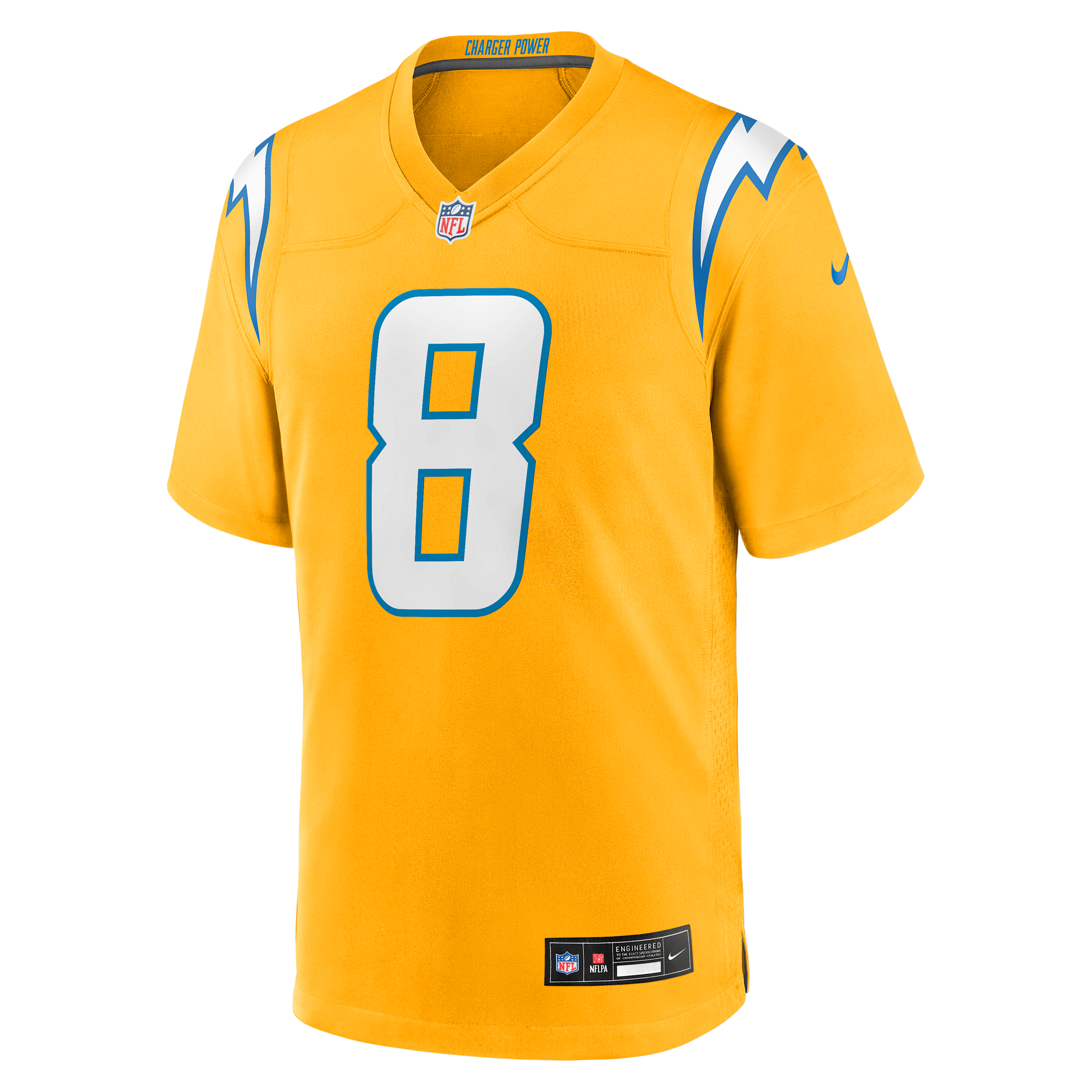 Nike Men's Omarion Hampton Gold Los Angeles Chargers Alternate Charger Power Game Player Jersey - Gold
