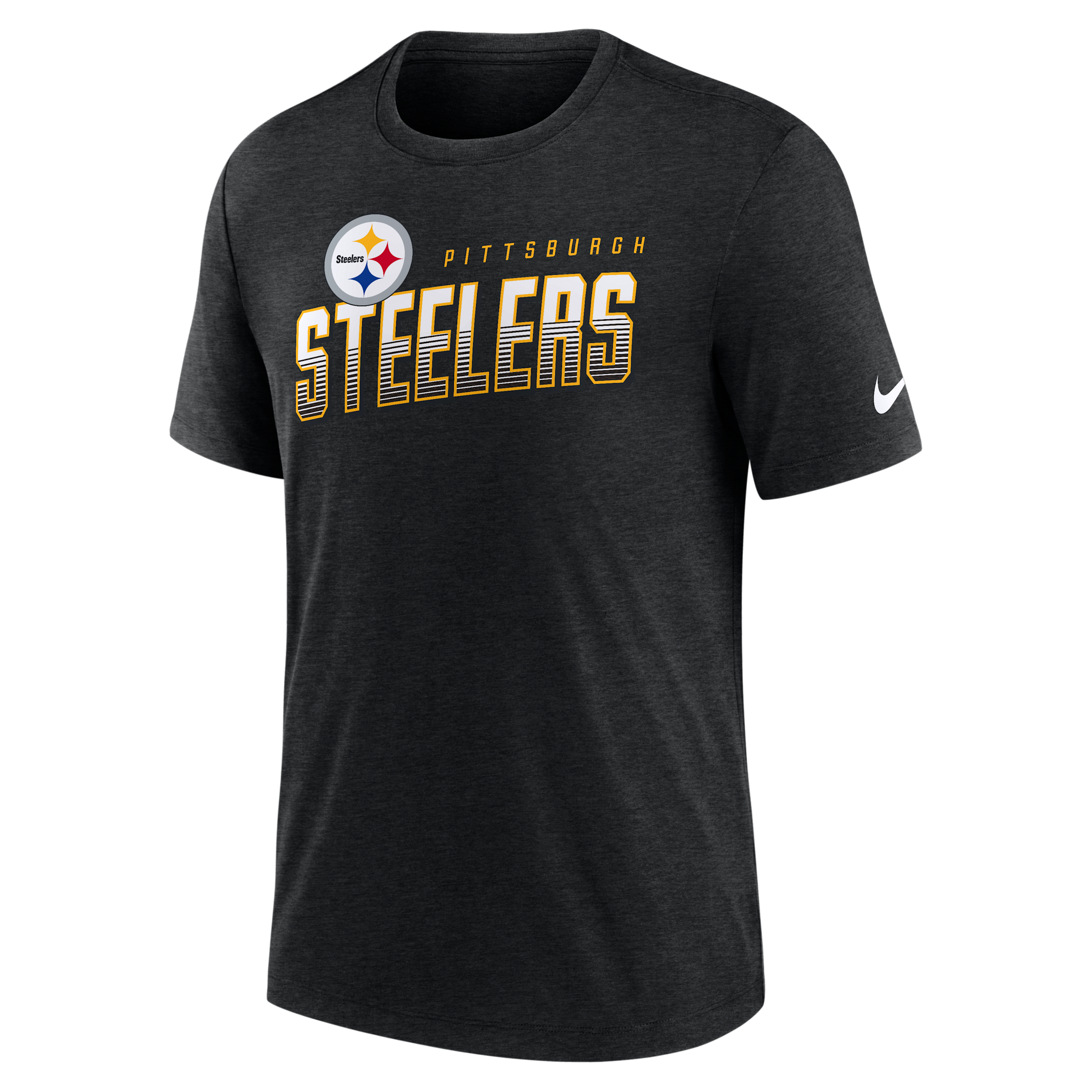 Nike Men's Pittsburgh Steelers Believe The Game Tri-Blend Screen-Print T-Shirt - Heather Black