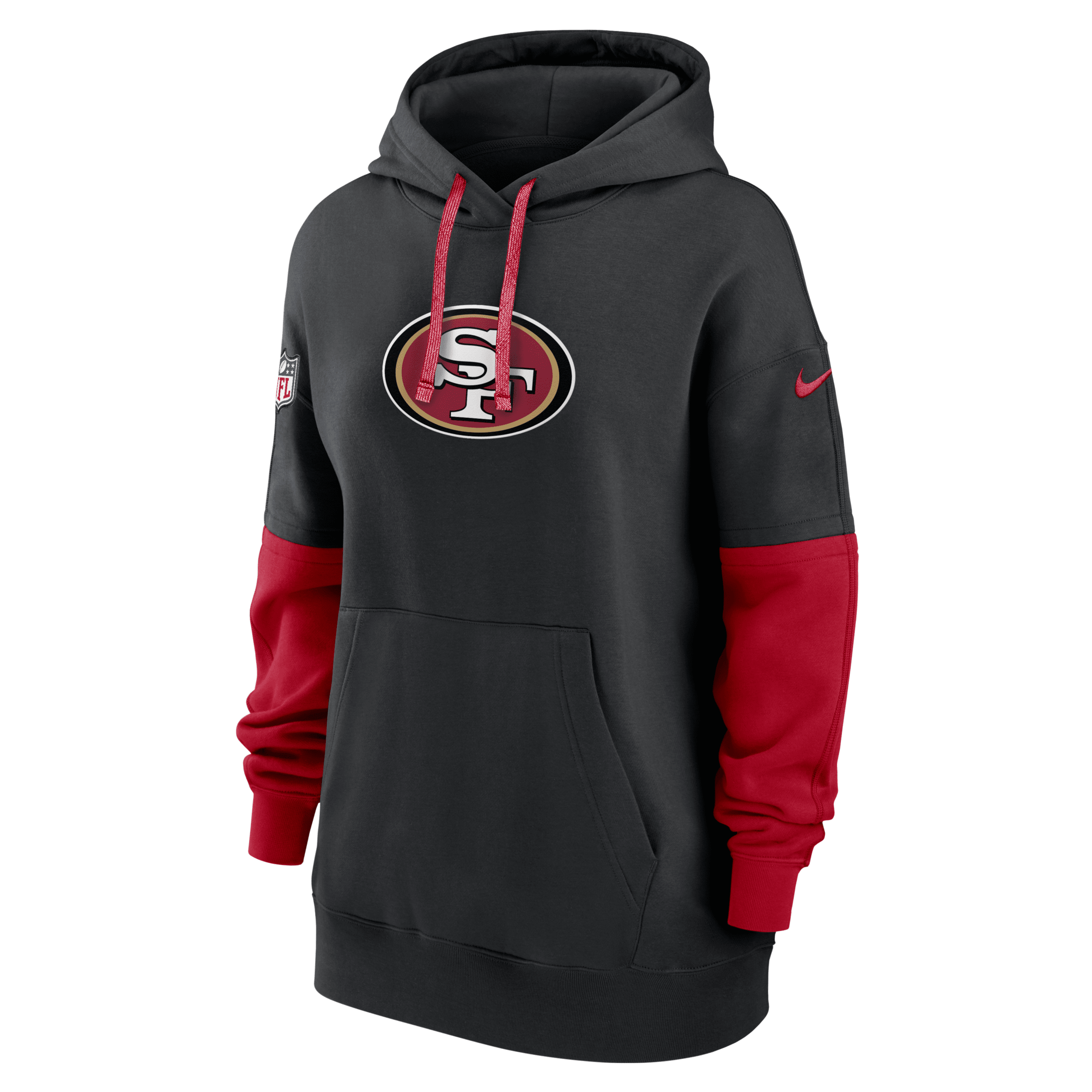Nike San Francisco 49ers Sideline Essential Women's Nfl Pullover Hoodie In Black