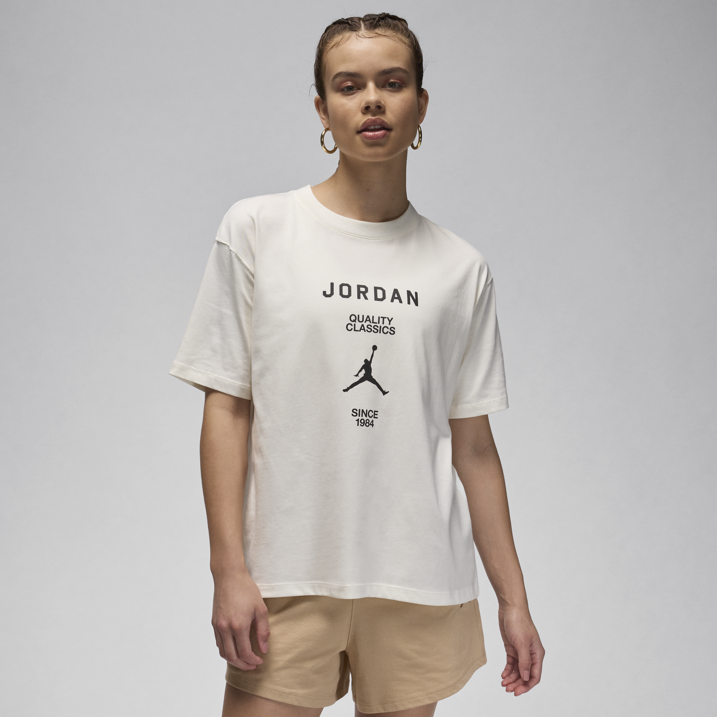 Shop Jordan Women's  Girlfriend T-shirt In White