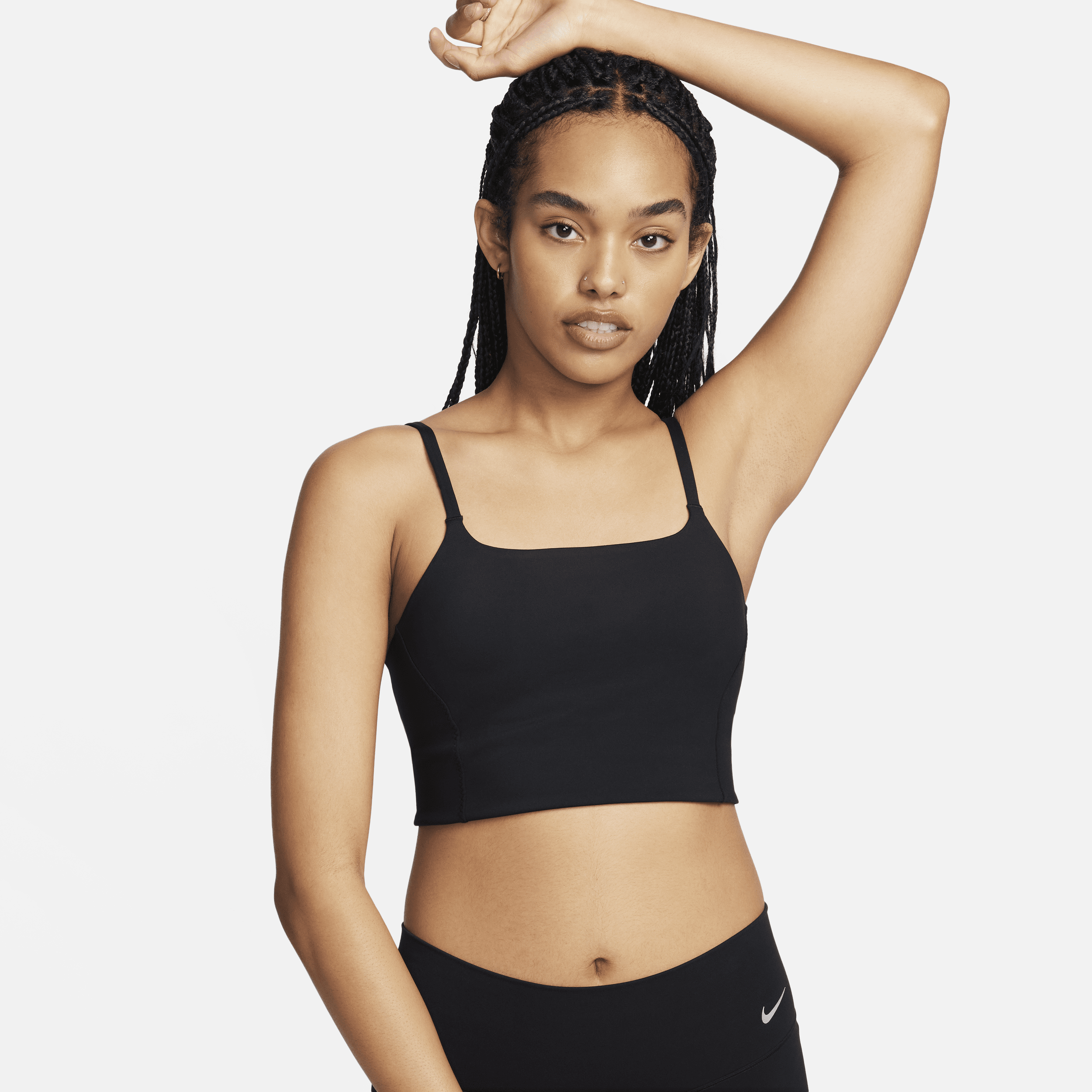 Nike Women's One Convertible Light-support Lightly Lined Longline Sports Bra In Black