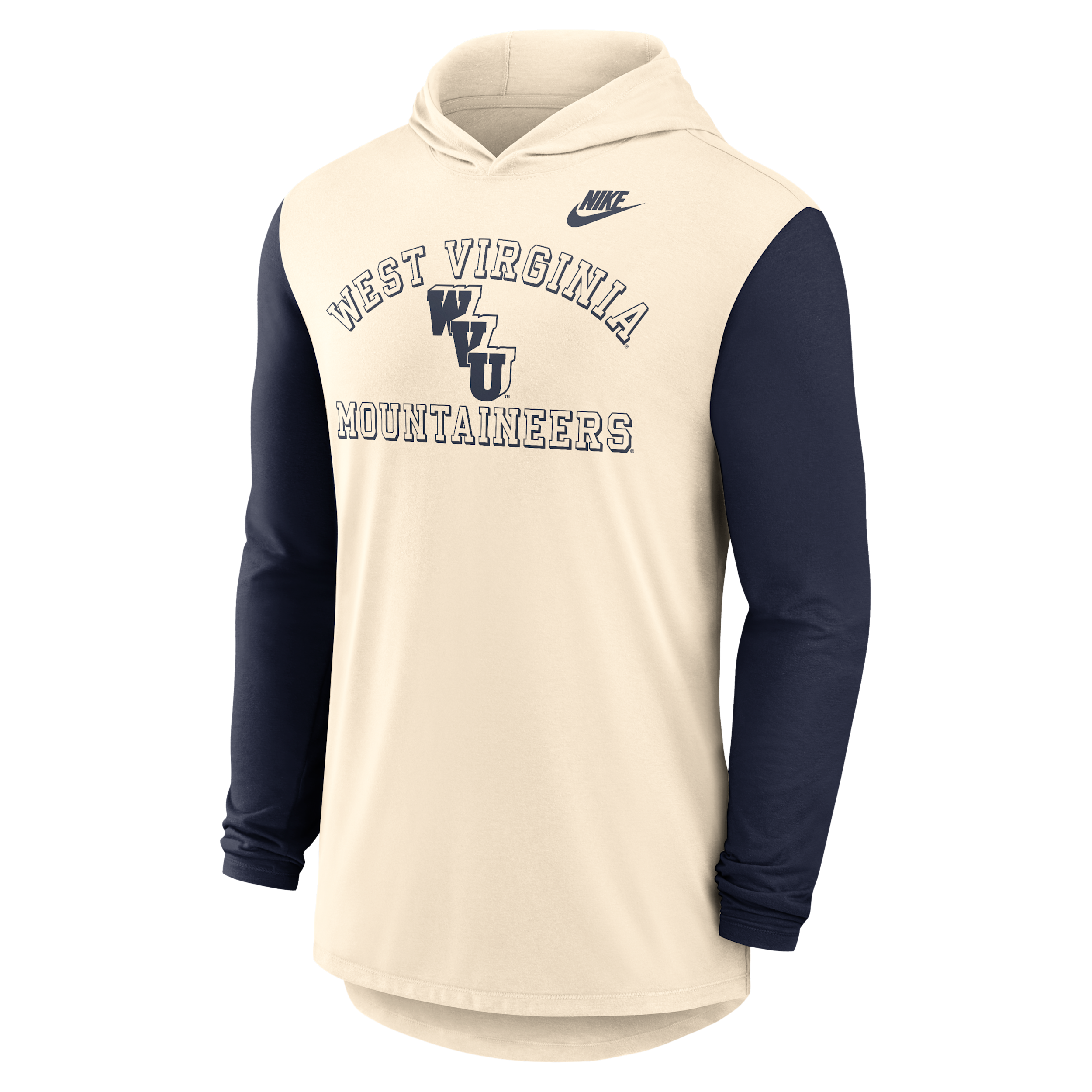 Nike West Virginia Legacy Men's Dri-fit College Long-sleeve Hooded T-shirt In Neutral