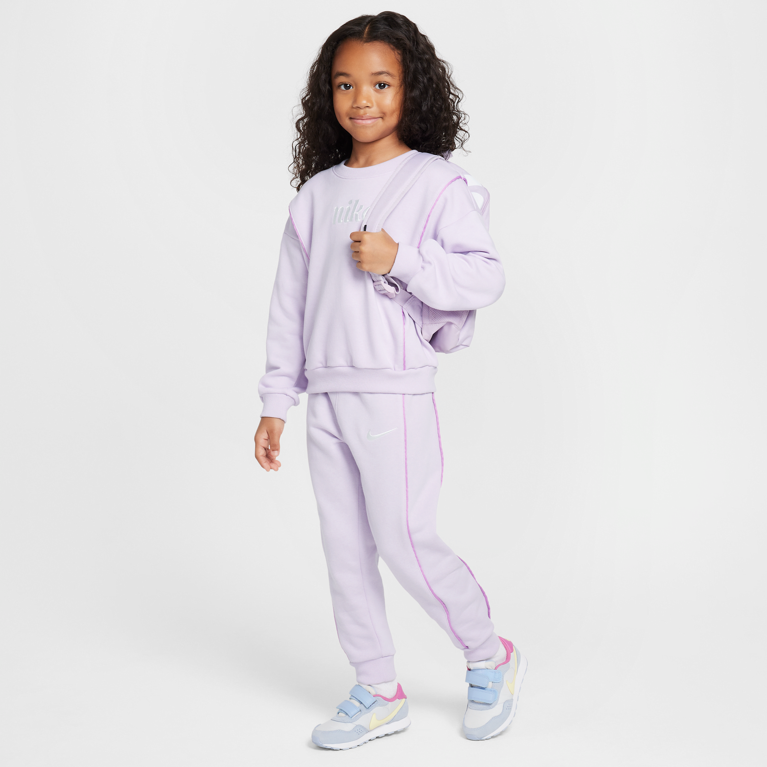Nike Essentials Little Kids' 2-piece Crew Set In Purple