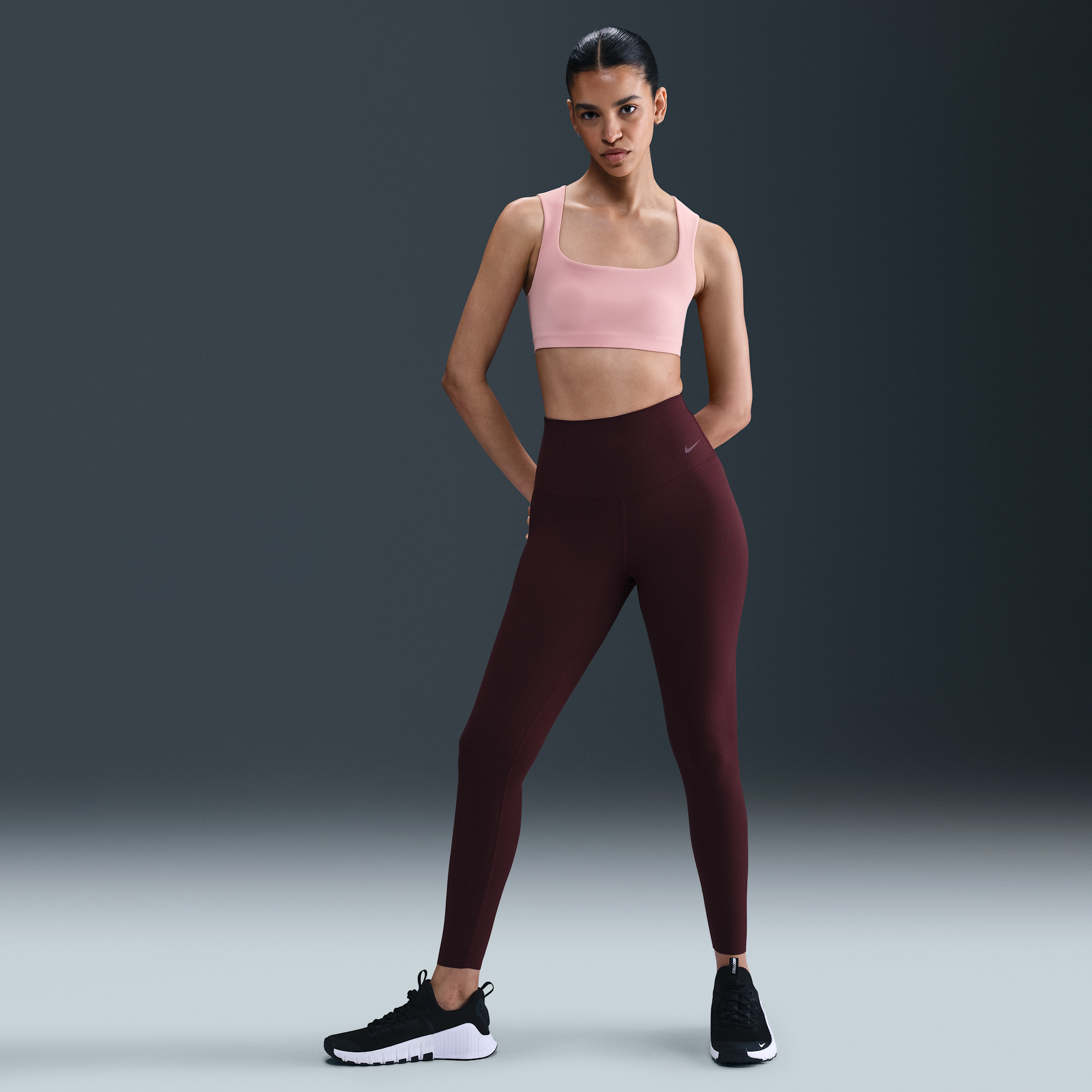 Nike Women's Zenvy Rib Gentle-support High-waisted 7/8 Leggings