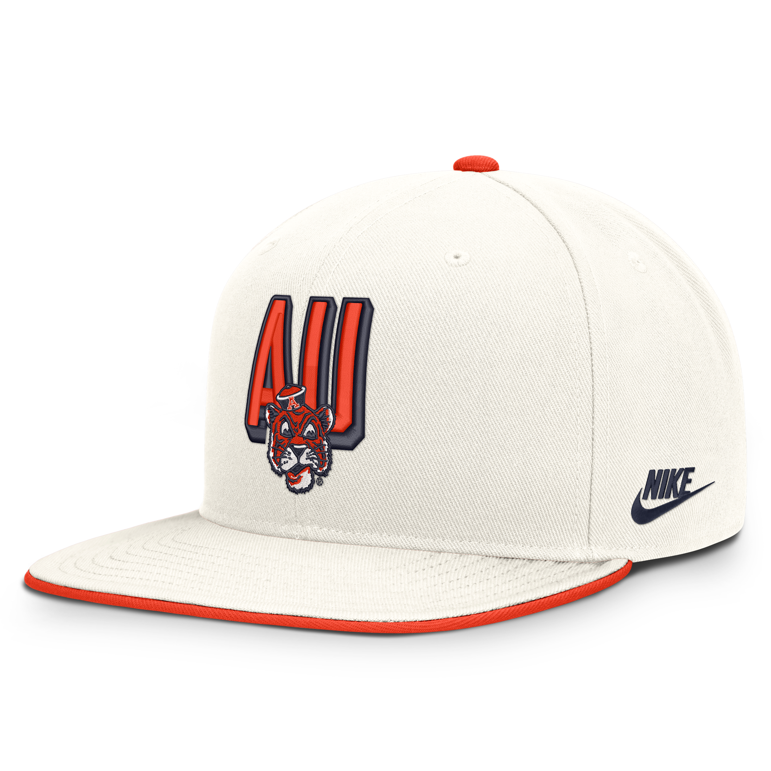 Auburn Legacy Letter & Mascot Pro Nike Men's Dri-FIT College Adjustable Hat in White | NC120KGYAUV-207