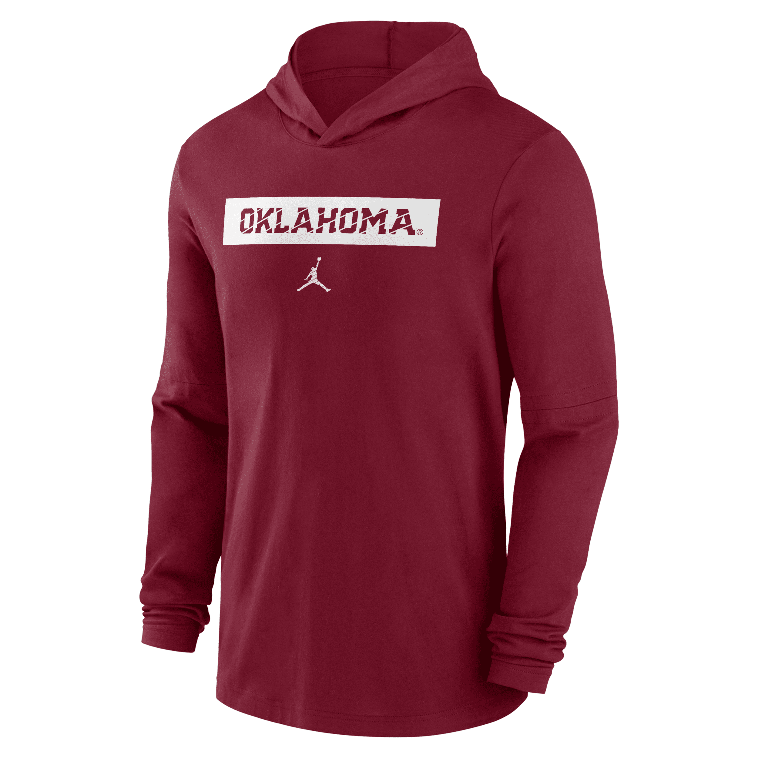 Jordan Men's Oklahoma Sooners Sideline Dri-fit College Long-sleeve Hooded Top In Red