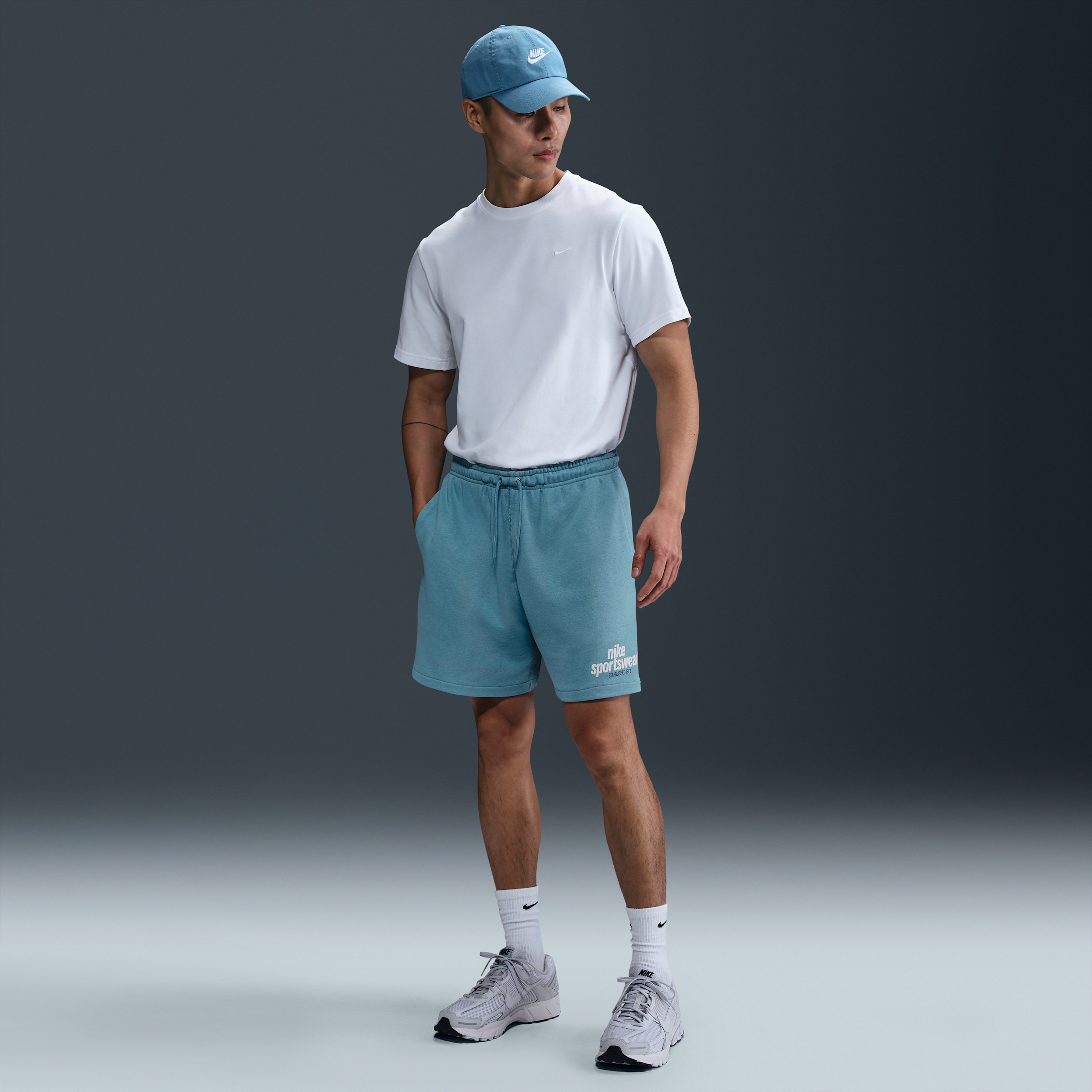 Nike Men's Club French Terry Flow Shorts in Blue | HJ2677-464
