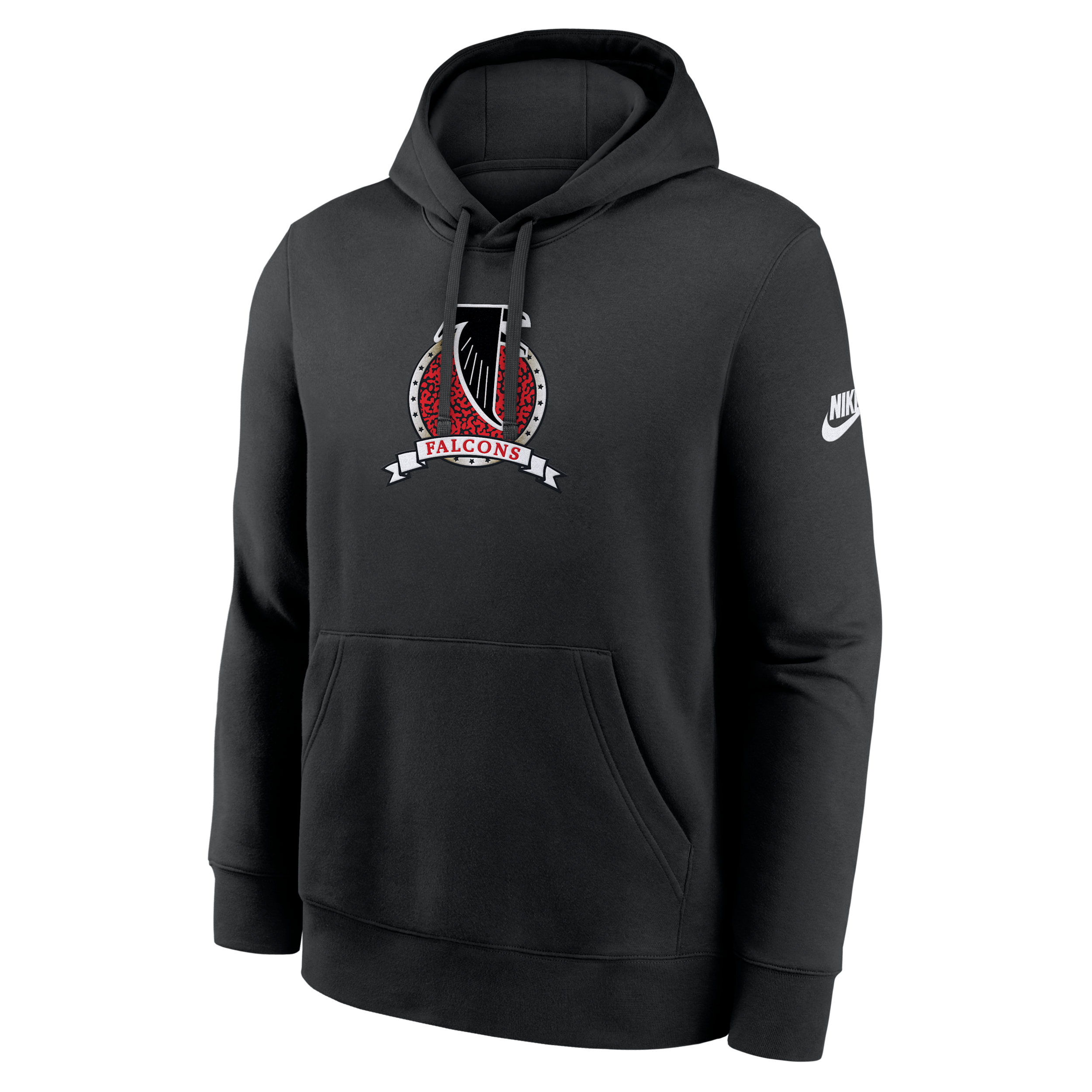 Atlanta Falcons Rewind Club Nike Men's NFL Pullover Hoodie in Black | NKDK00A87V-TM9