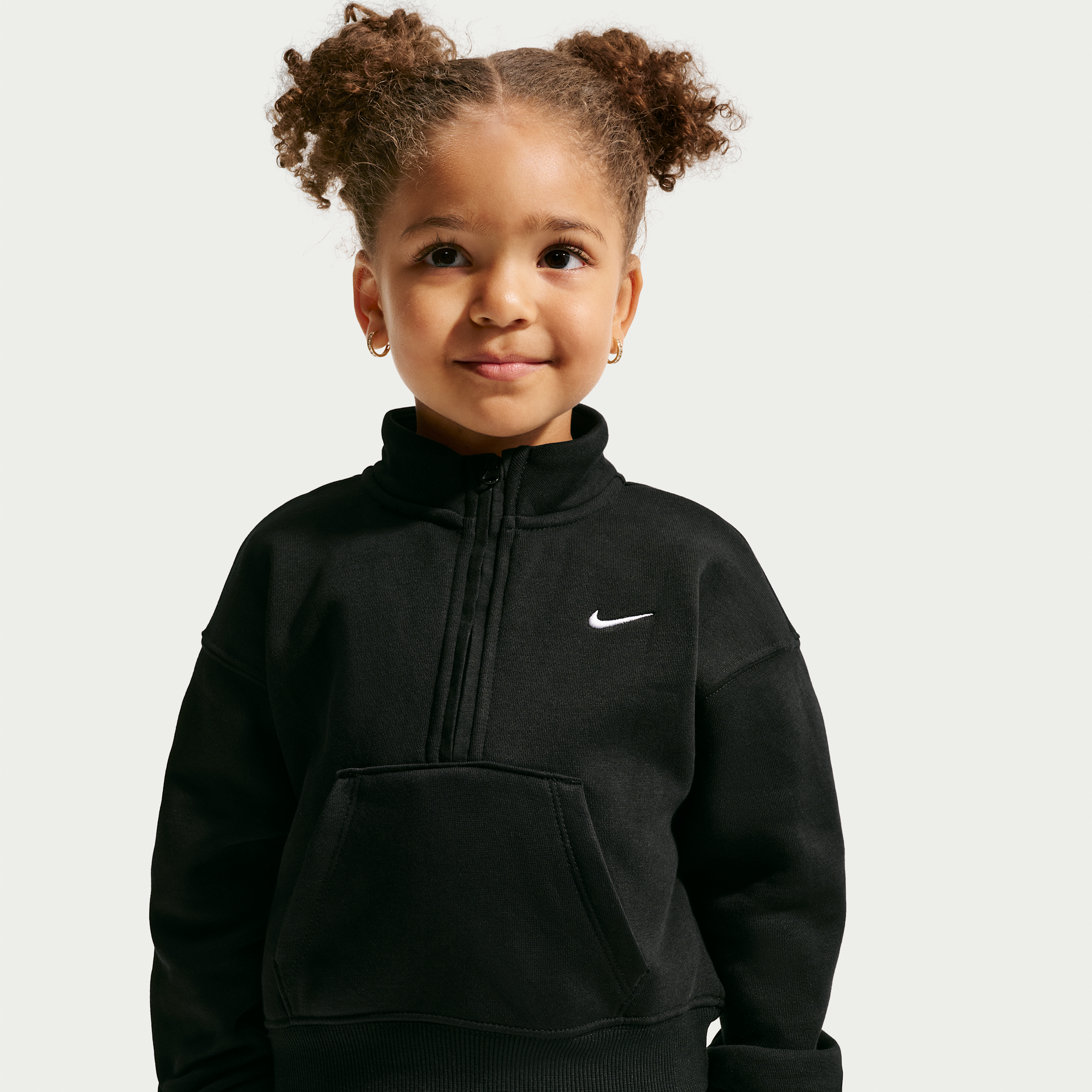 Nike Toddler Girls' 2T-4T Sportswear Standard Fleece Half-Zip Top and Pants, 2-Piece Set - Black