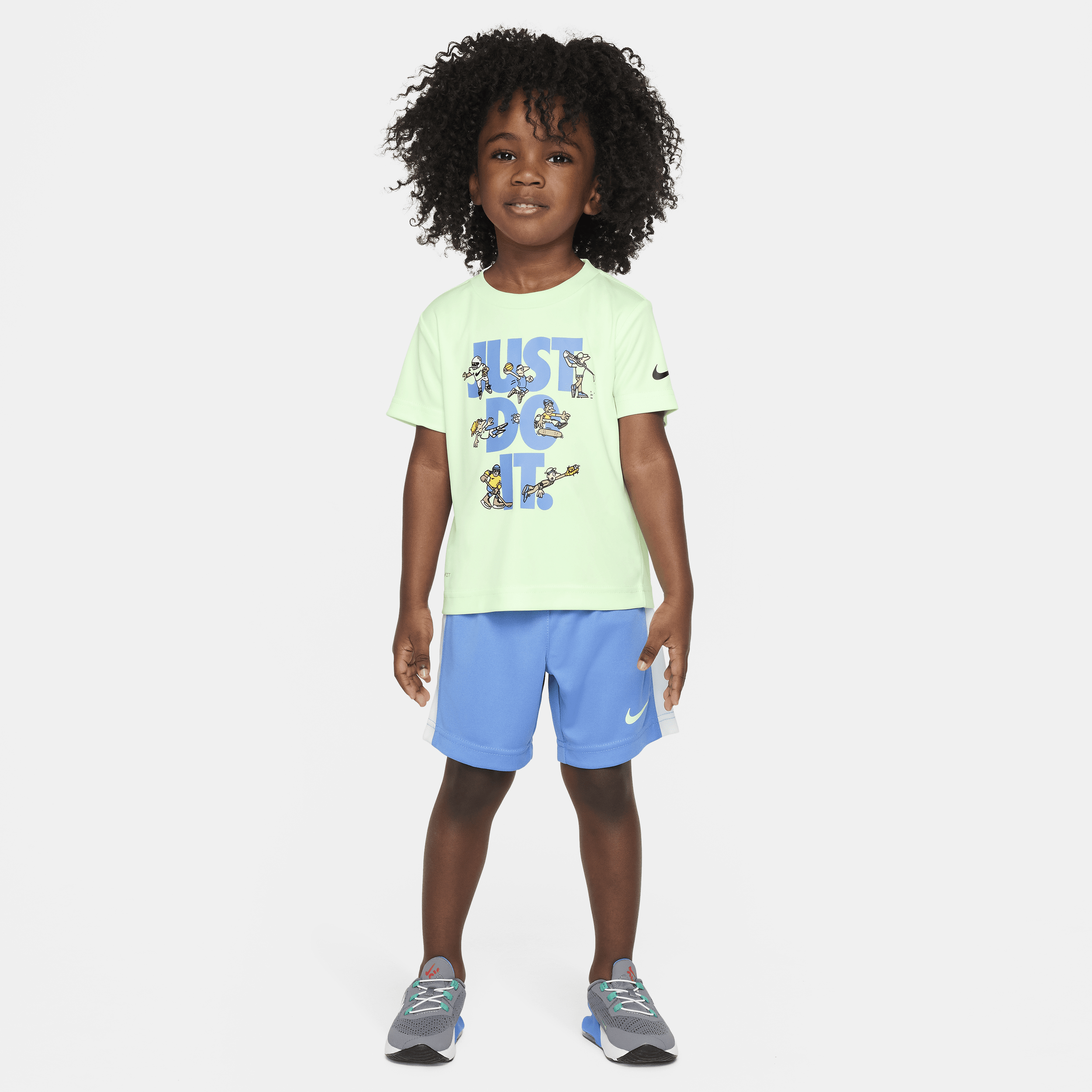 Shop Nike Dri-fit Toddler Shorts Set In Blue