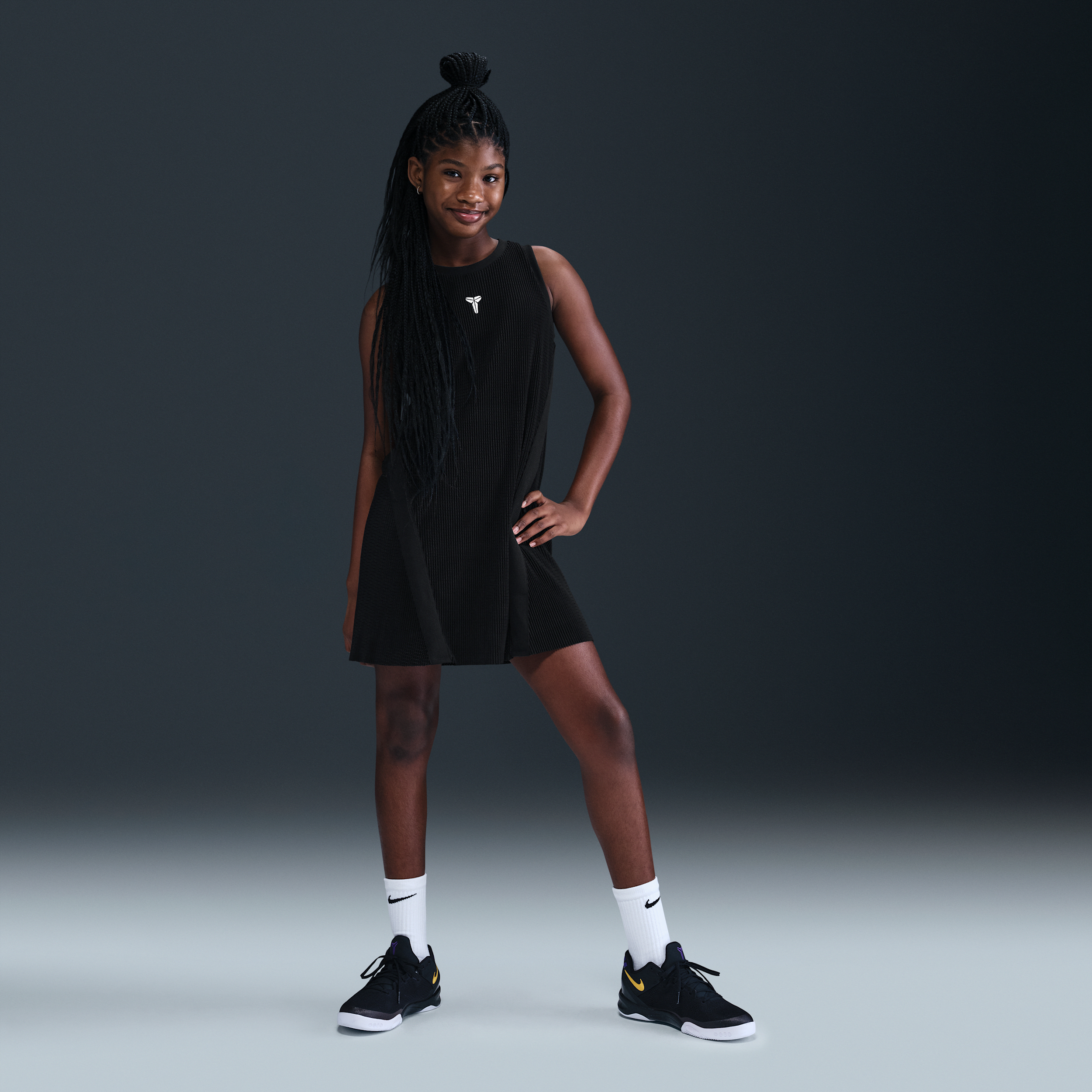 Nike Kobe Big Kids' (girls') Pleated Dress In Black