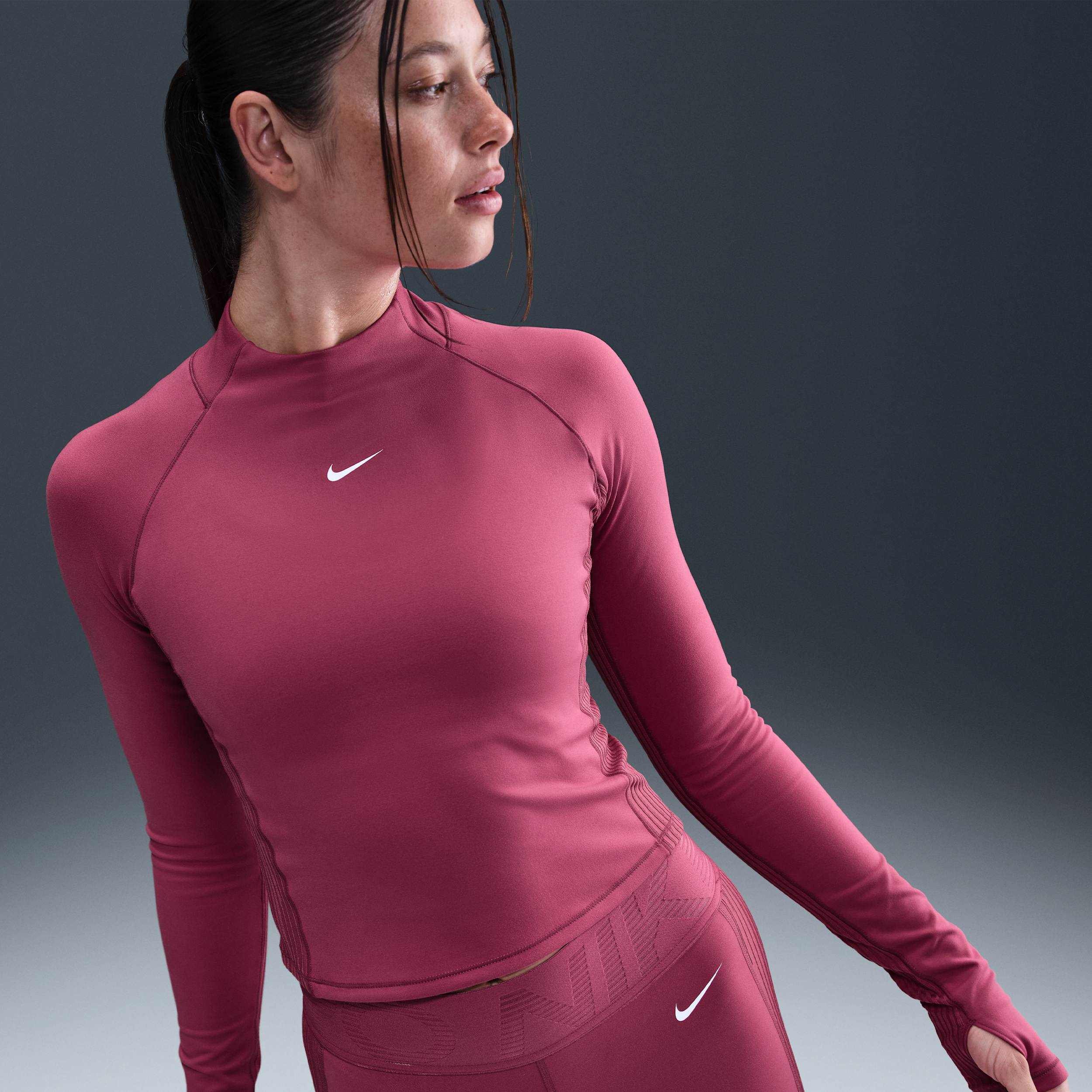 Women's Nike Pro Dri-FIT Long-Sleeve Top in Purple | HV3736-634