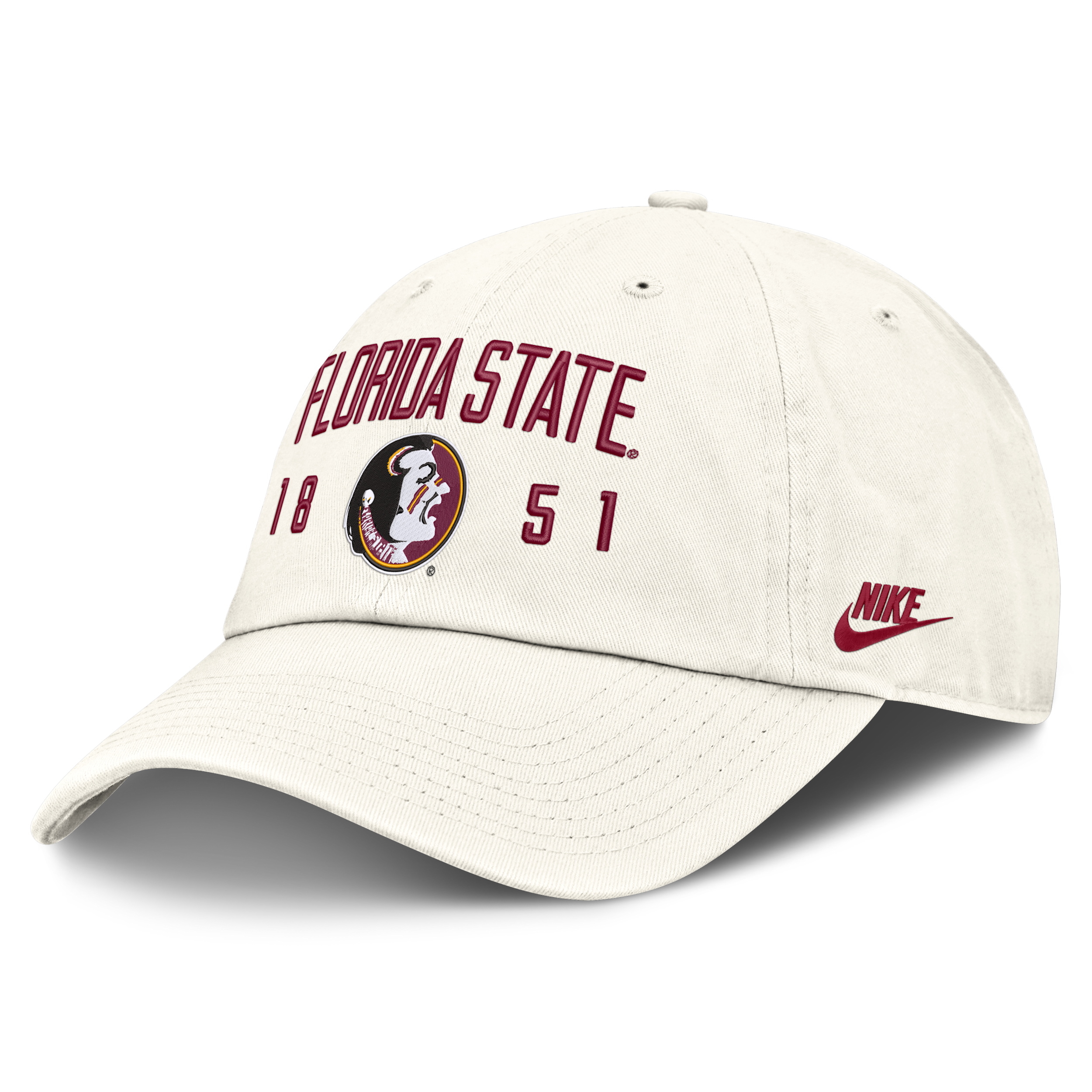 Florida State Natural Club Nike Men's College Adjustable Hat in White | NC0111KFSH-3WA