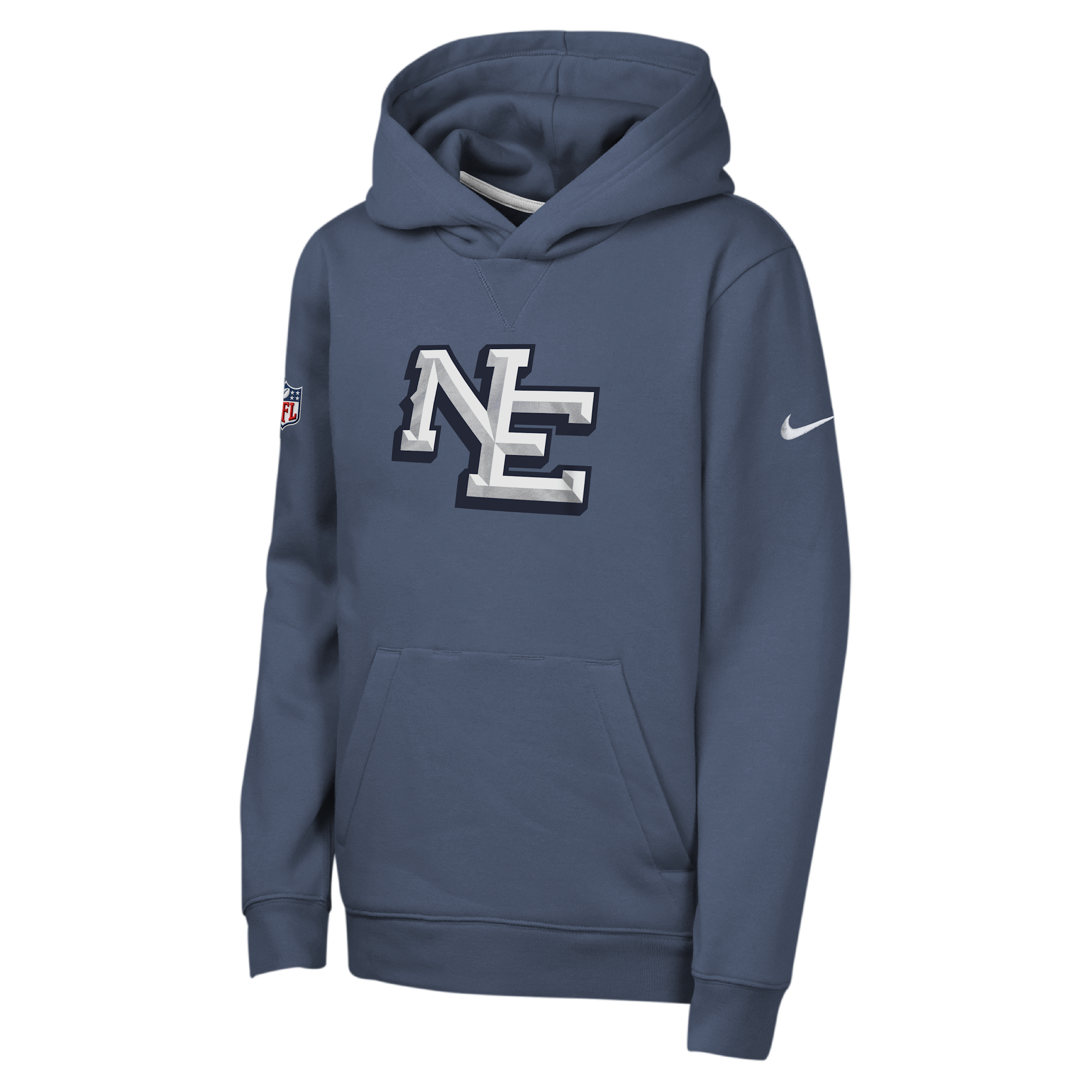 New England Patriots Rivalries Collection Sideline Club Big Kids' Nike NFL Pullover Hoodie in Blue | Z1B7NFSSPAT-000