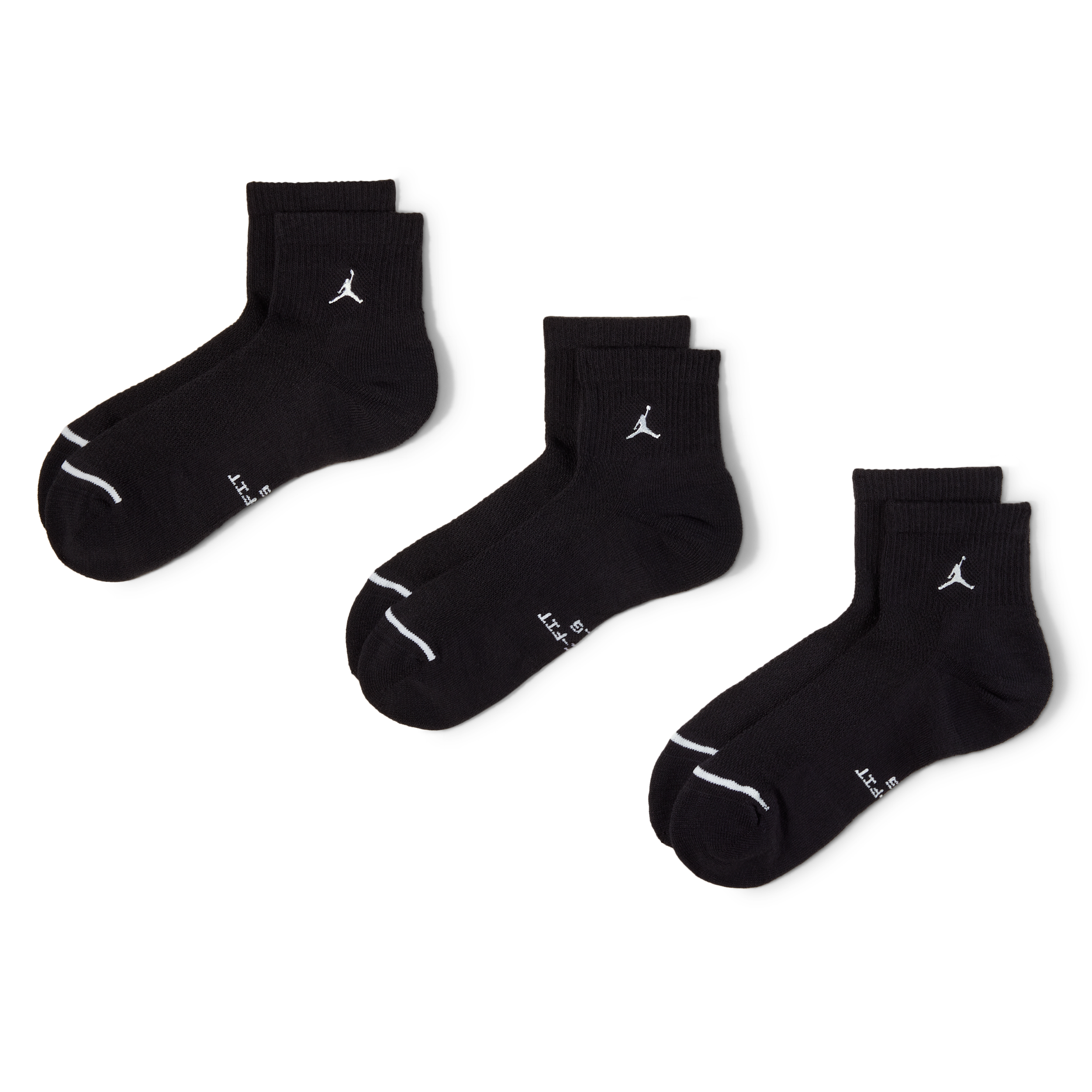 Jordan Everyday Elevated Ankle Socks (3 Pairs) in Black | IR6320-010