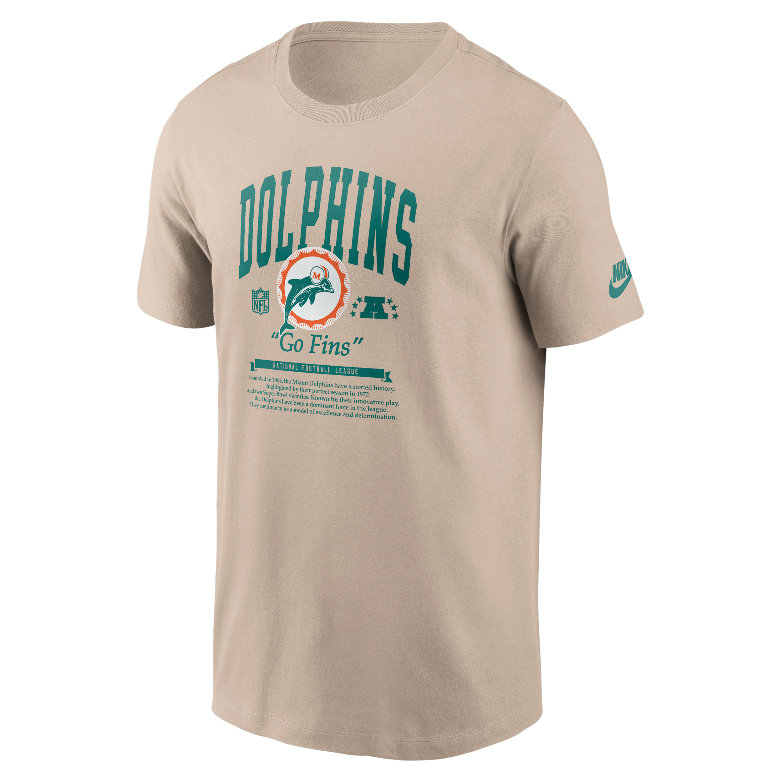 Miami Dolphins Rewind Nike Men's NFL T-Shirt in Brown | N19905Y9PV-Y1Q
