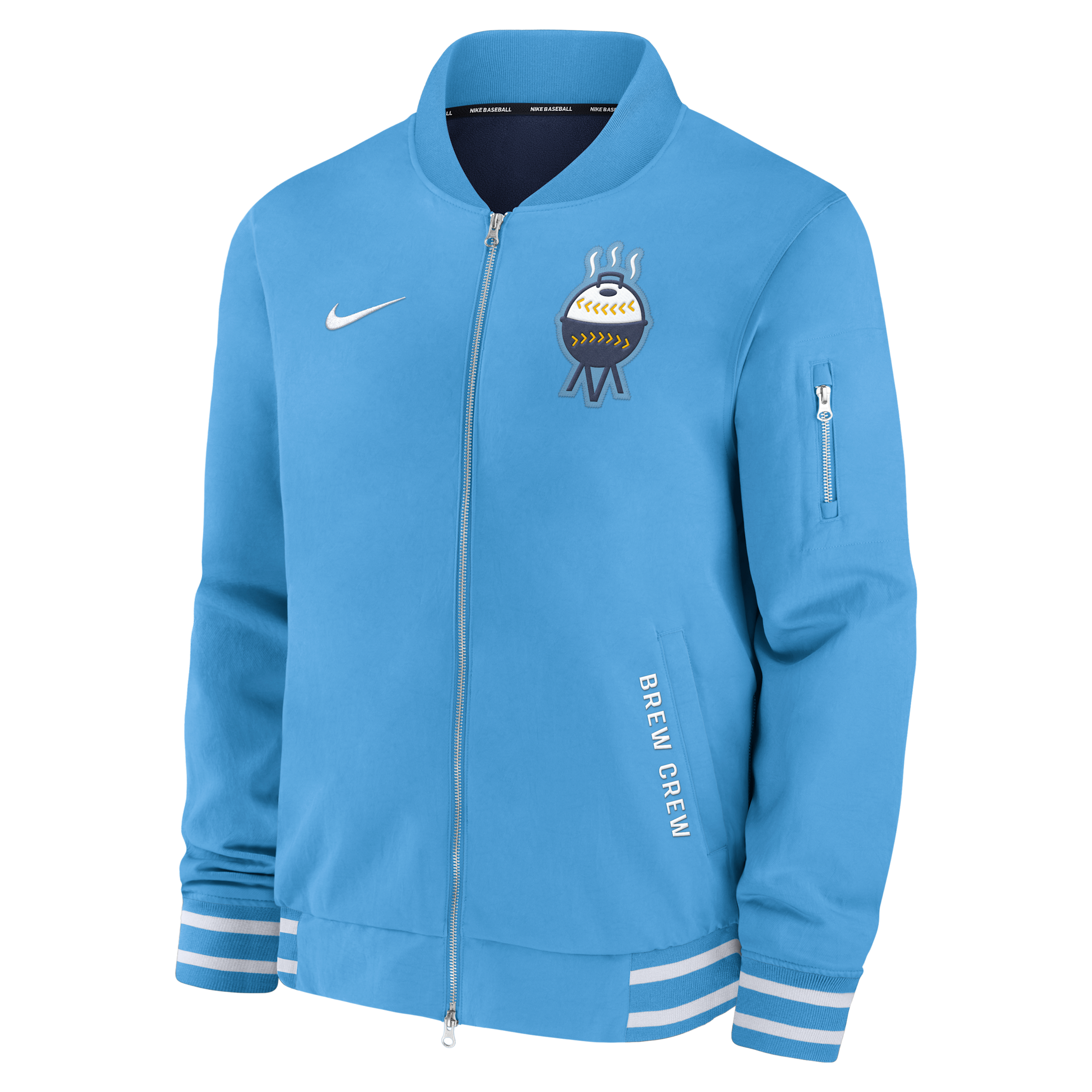 Nike Milwaukee Brewers Authentic Collection City Connect  Men's Mlb Full-zip Bomber Jacket