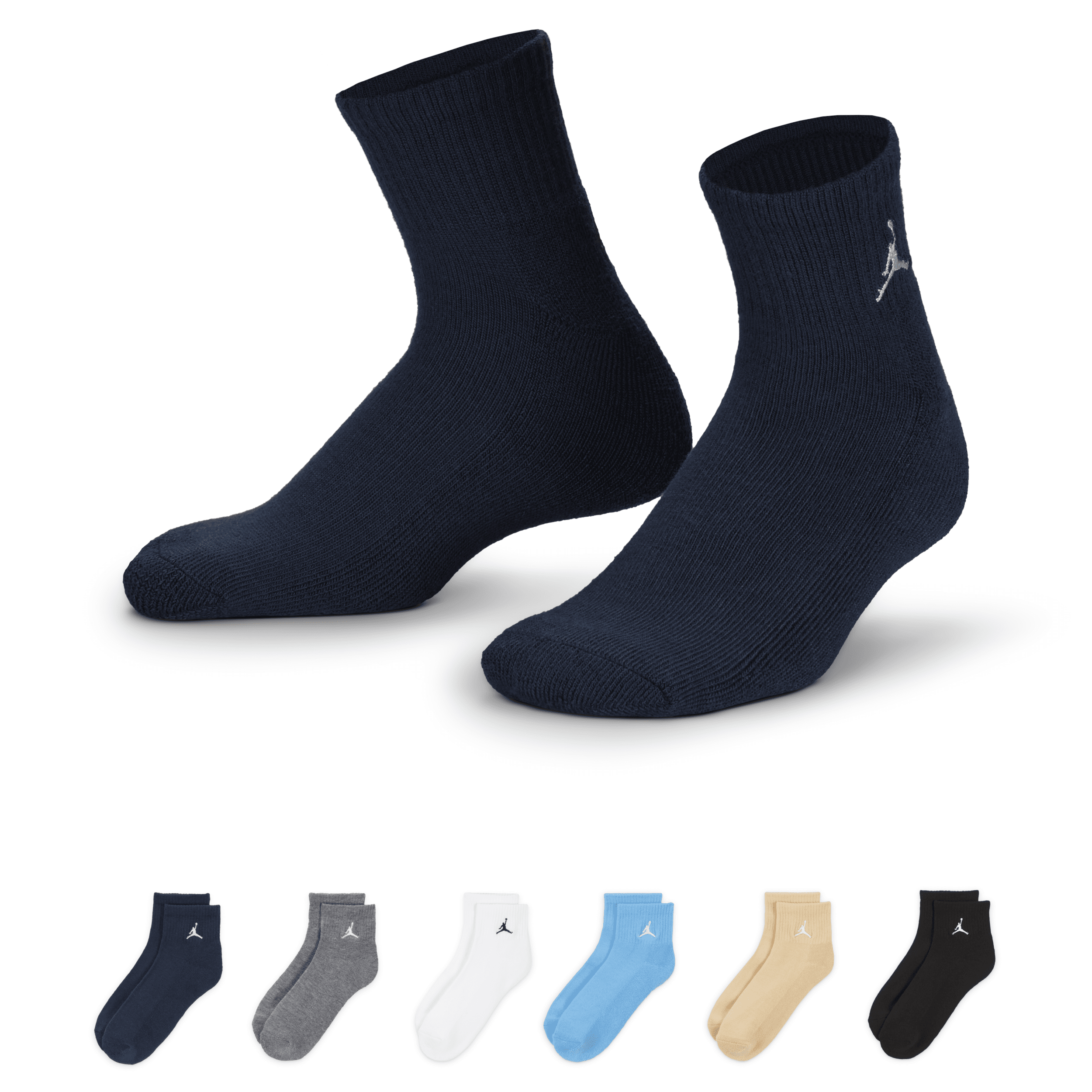 Jordan Nike Everyday Essentials Big Kids' Ankle Socks (6 Pairs) In Blue