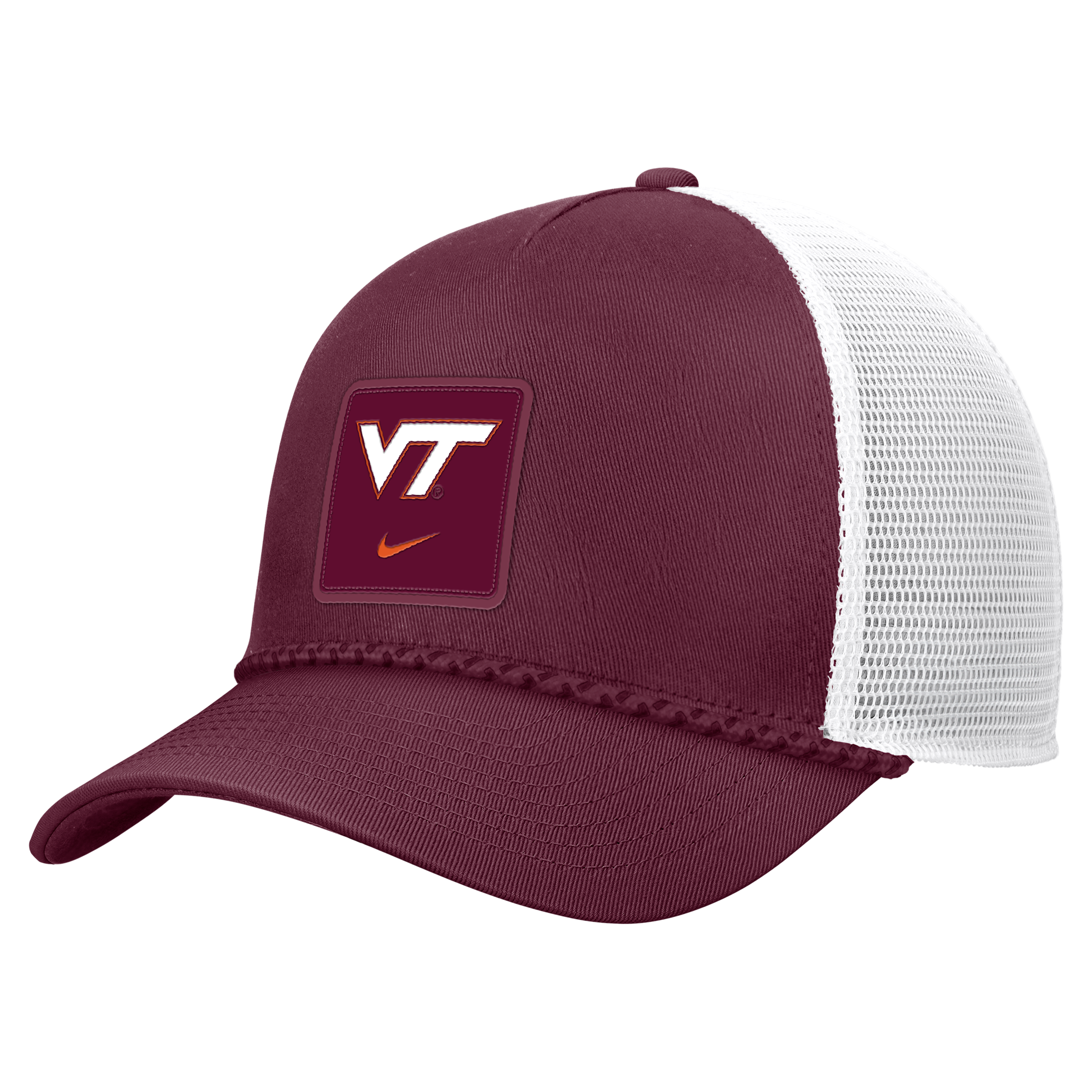 Virginia Tech Sideline Rope Nike Unisex College Trucker Adjustable Hat in Red | C13777C686VATH-DKM
