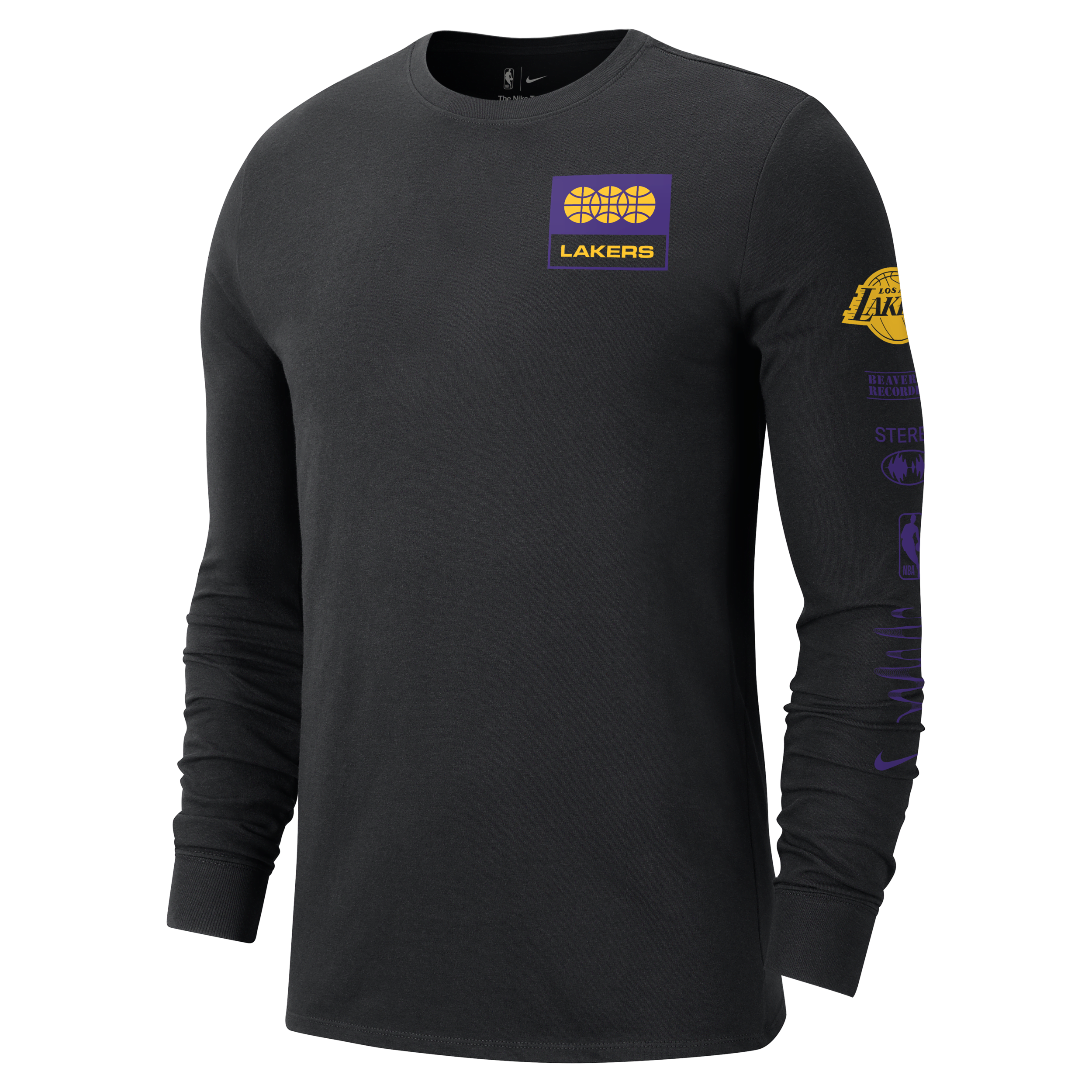 Nike Los Angeles Lakers Essential  Men's Nba Long-sleeve T-shirt In Black