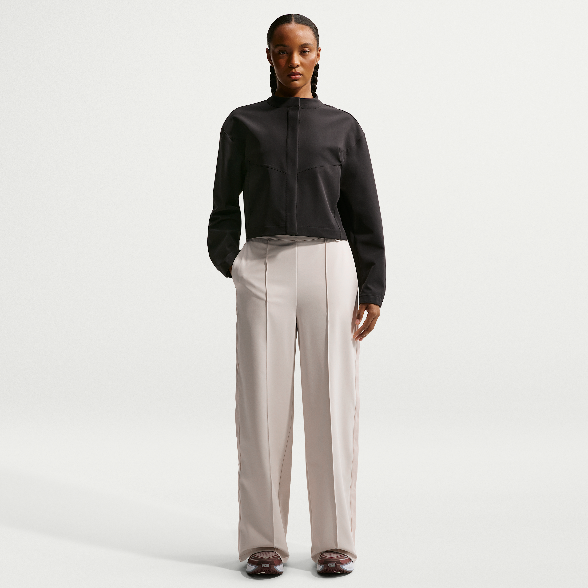 Nike Women's 24.7 PerfectStretch Dri-FIT High-Waisted Loose Tearaway Pants in Brown | II5323-104