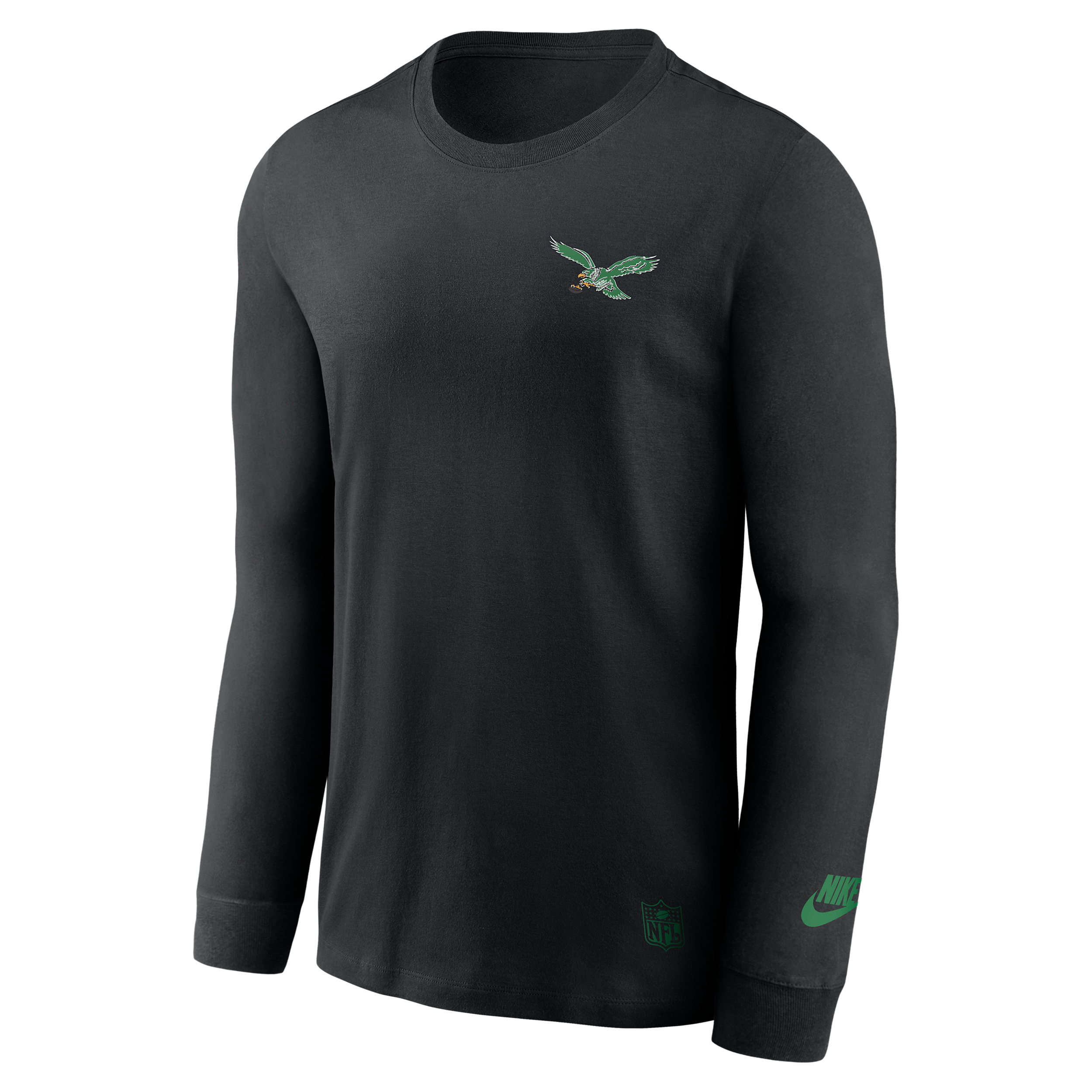 Philadelphia Eagles Double Rewind Nike Men's Dri-FIT NFL Long-Sleeve T-Shirt in Black | NKAC00AQ86-YKP