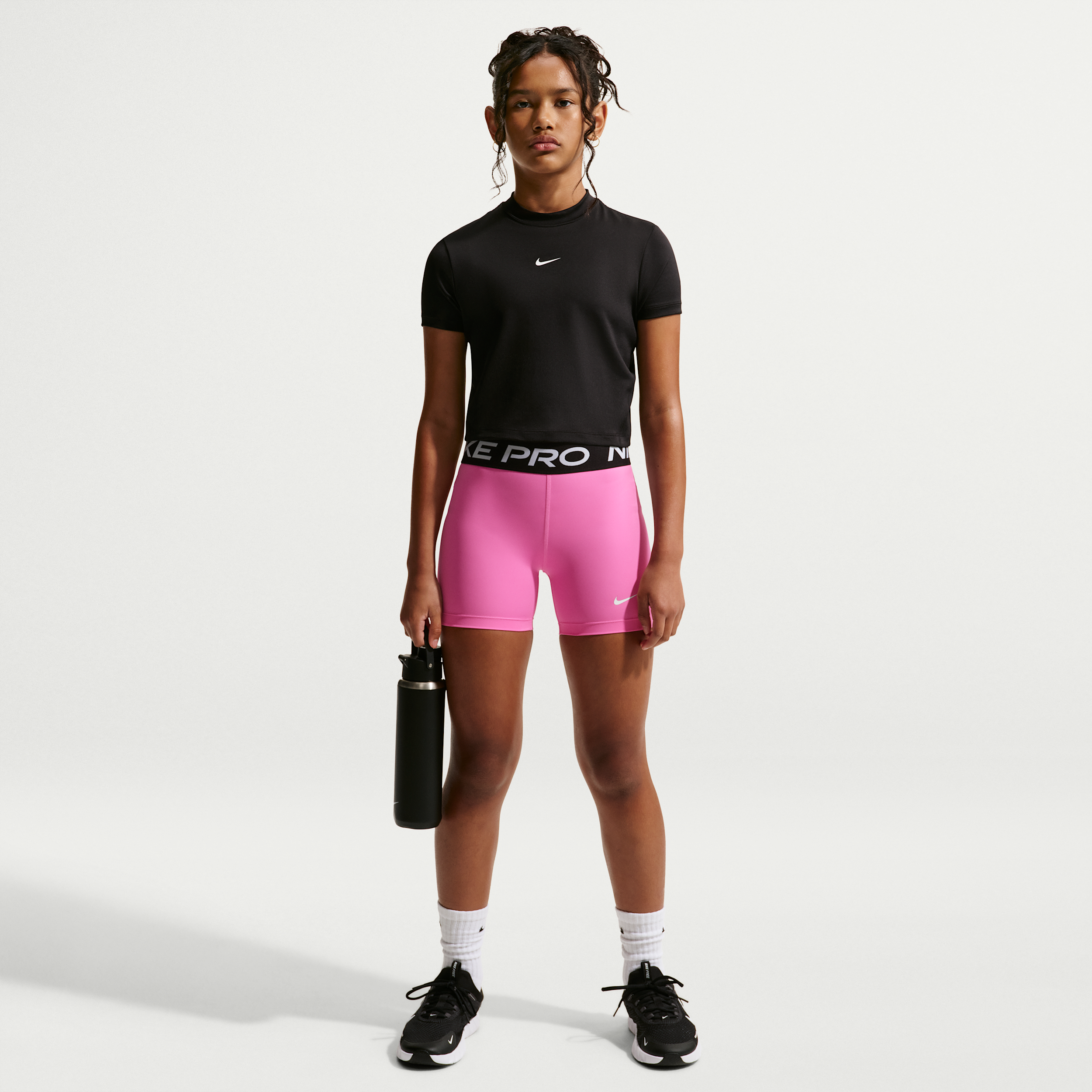 Women's Nike Pro Girls' Dri-FIT 3" Shorts in Pink | IF1737-675
